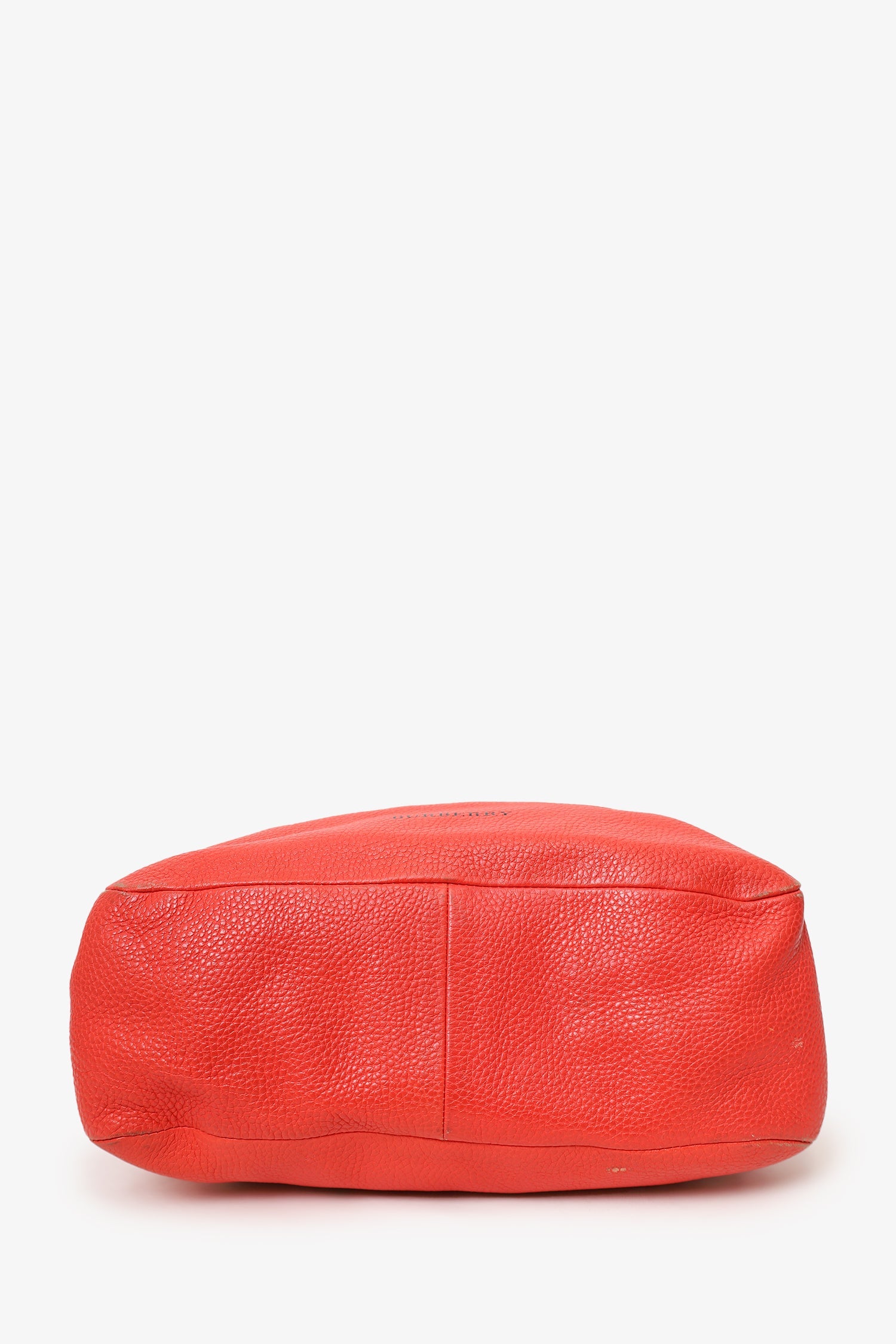 Burberry Red Leather Hobo Shoulder Bag