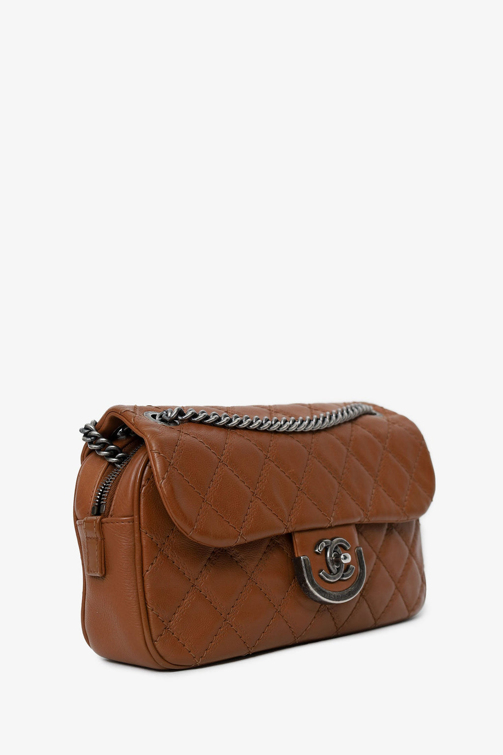 Pre-Loved Chanel™ 2013-14 Brown Quilted Leather Medium Coco Sporran Shoulder Bag