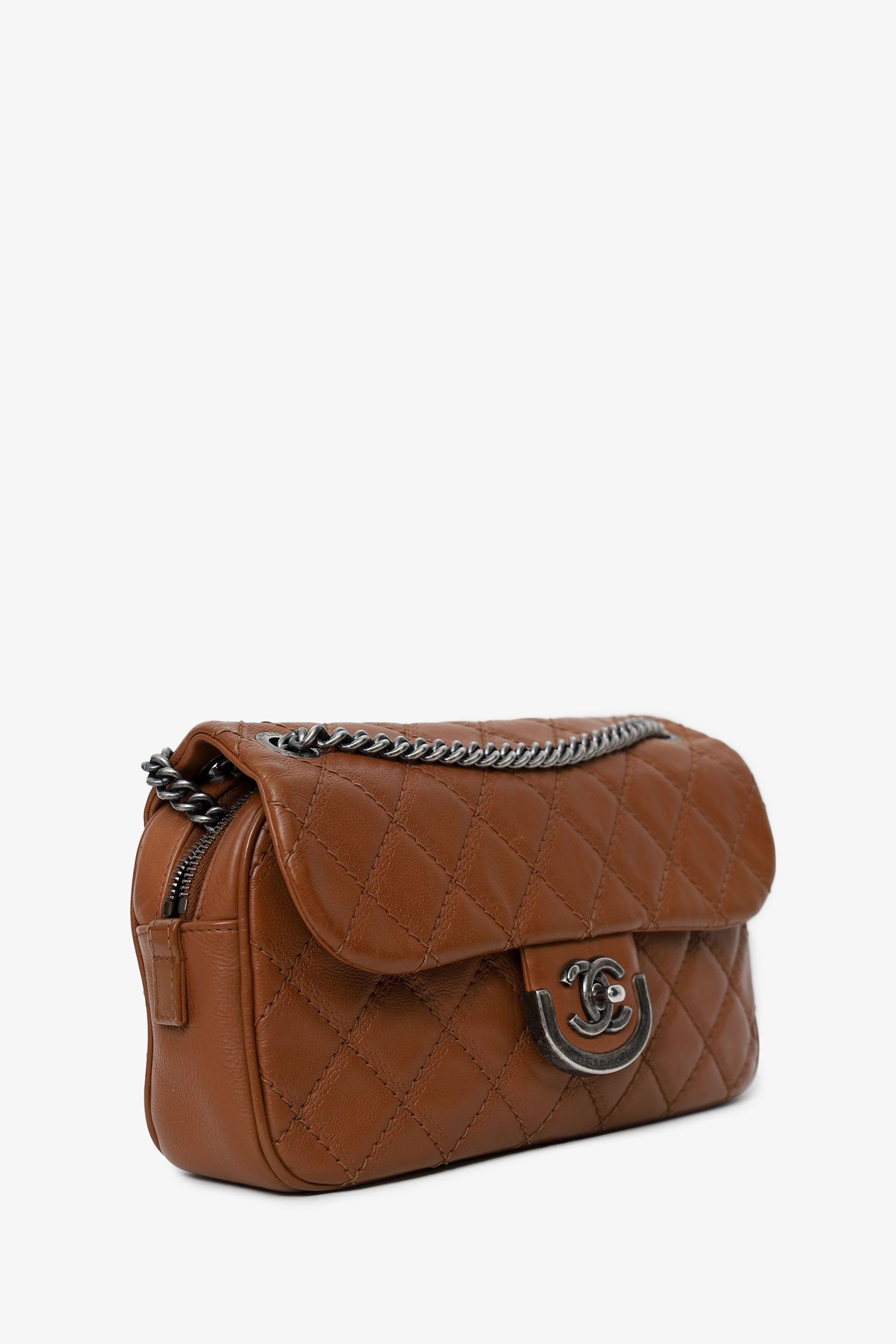 Pre-Loved Chanel™ 2013-14 Brown Quilted Leather Medium Coco Sporran Shoulder Bag