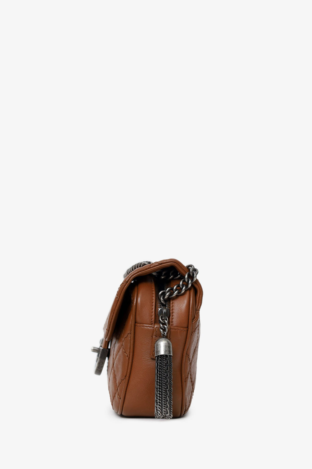 Pre-Loved Chanel™ 2013-14 Brown Quilted Leather Medium Coco Sporran Shoulder Bag