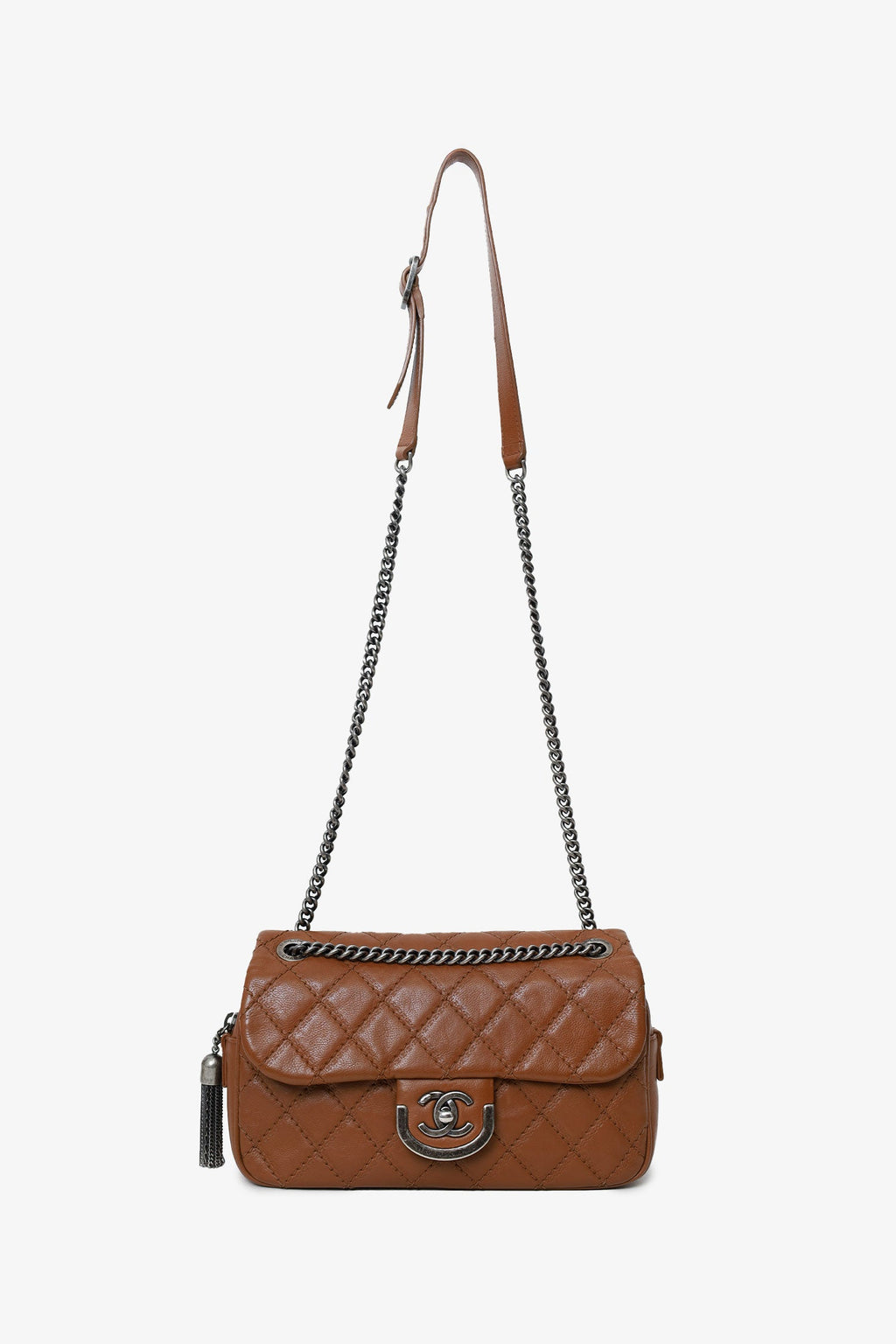 Pre-Loved Chanel™ 2013-14 Brown Quilted Leather Medium Coco Sporran Shoulder Bag