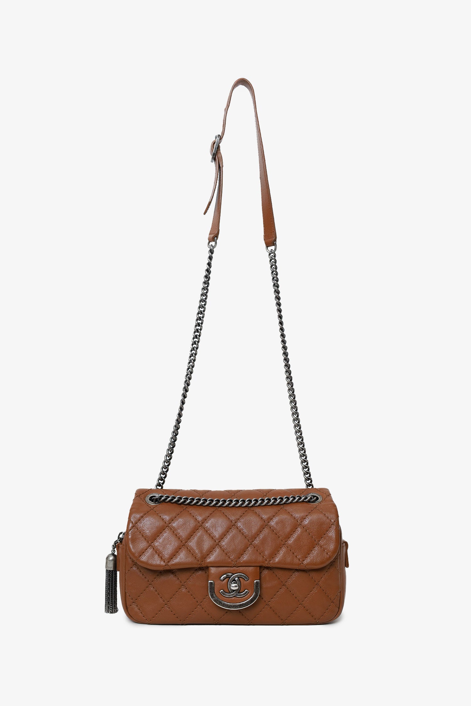 Pre-Loved Chanel™ 2013-14 Brown Quilted Leather Medium Coco Sporran Shoulder Bag