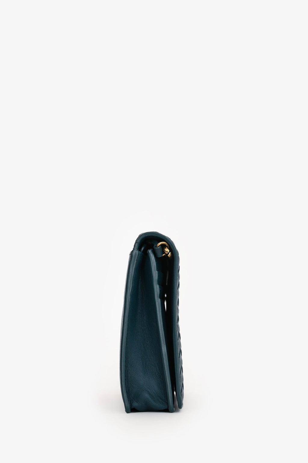 Bottega Veneta Blue Intrecciato Flap Wallet on Chain