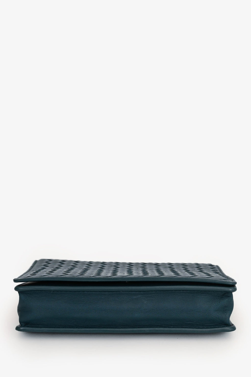 Bottega Veneta Blue Intrecciato Flap Wallet on Chain