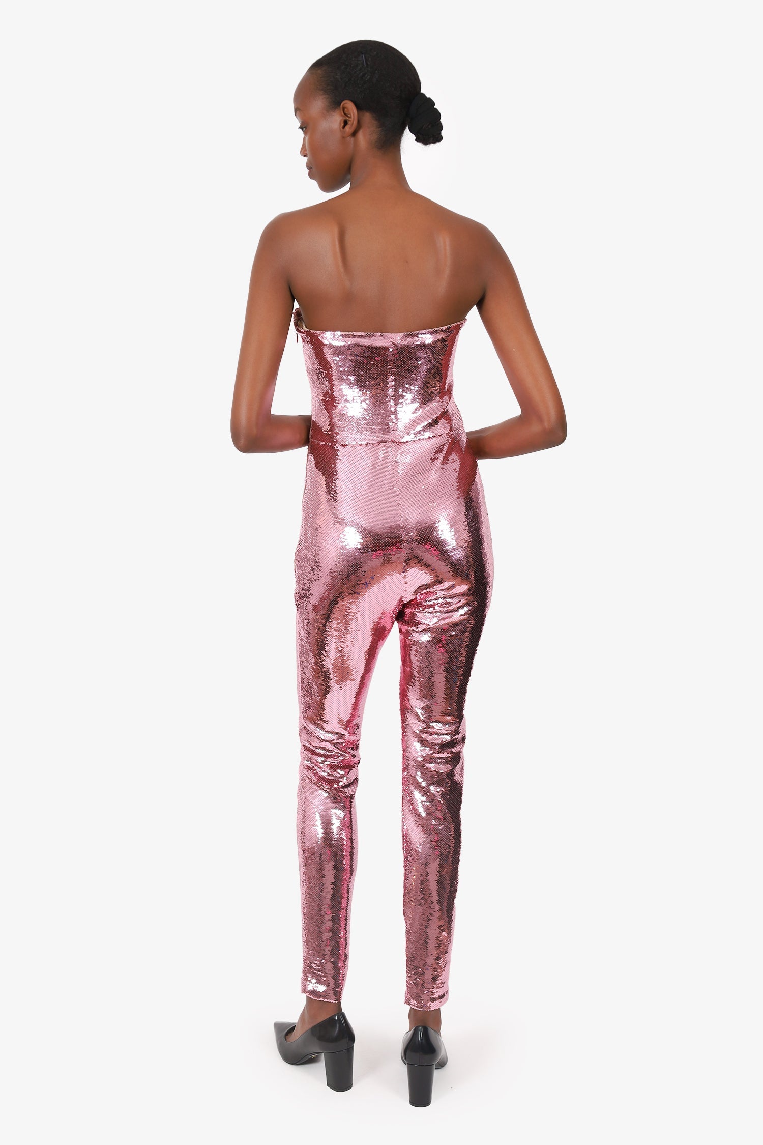 Tom Ford Pink Sequin Sleeveless Jumpsuit Size 42