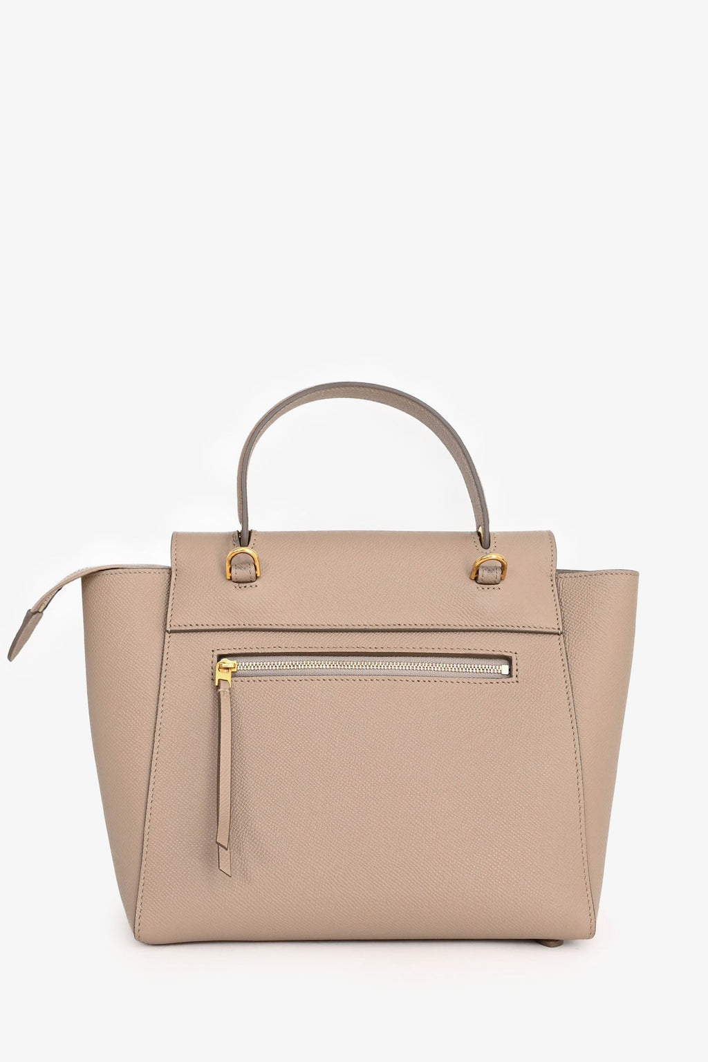 Celine Light Taupe Grained Calfskin Nano Belt Bag with Strap