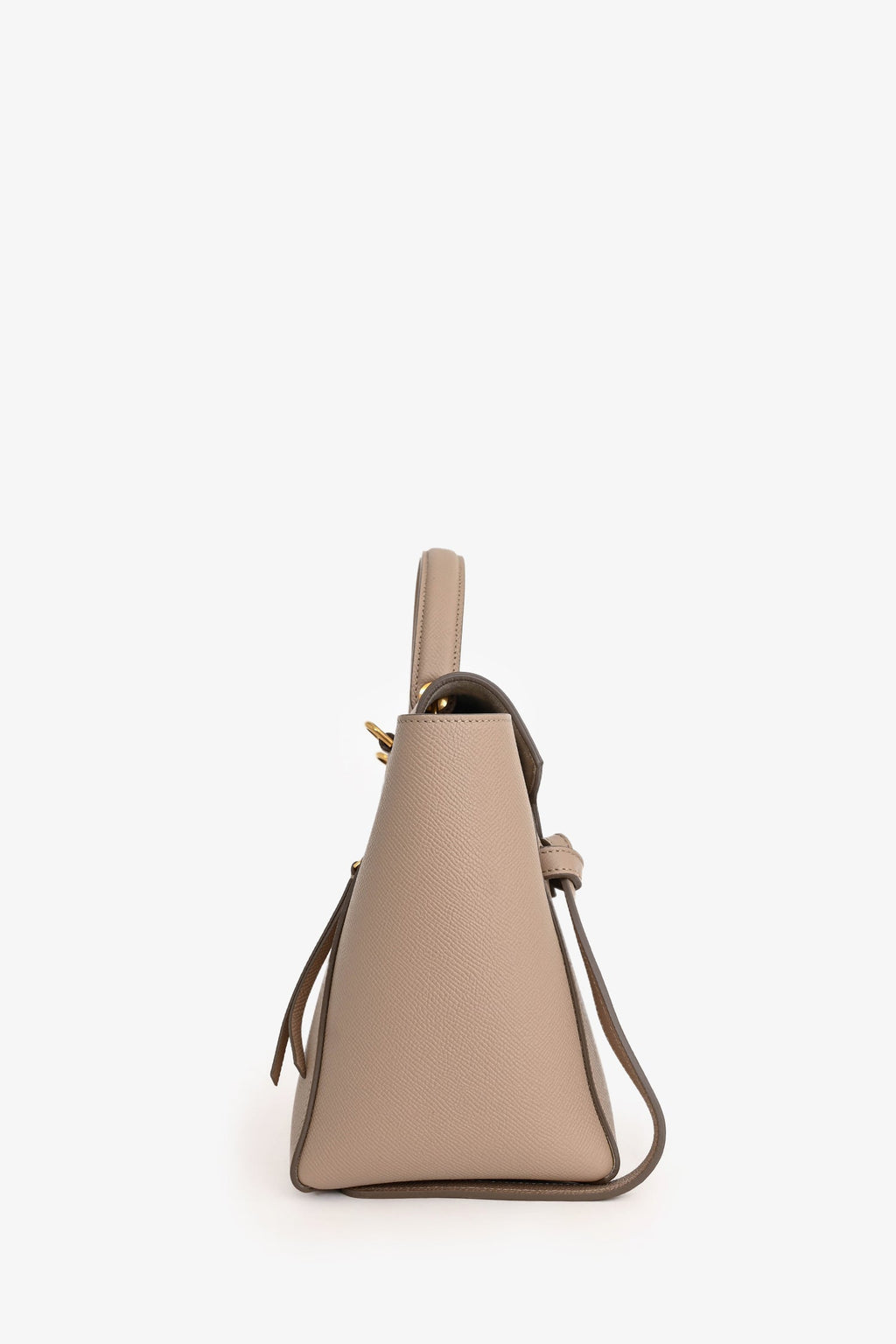 Celine Light Taupe Grained Calfskin Nano Belt Bag with Strap