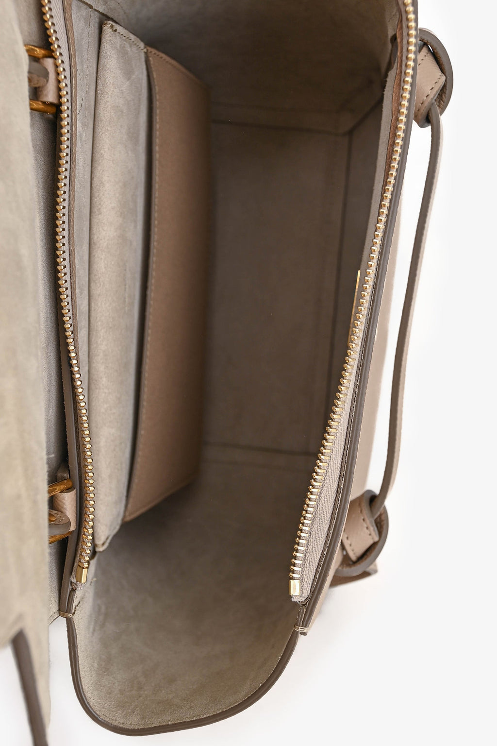 Celine Light Taupe Grained Calfskin Nano Belt Bag with Strap