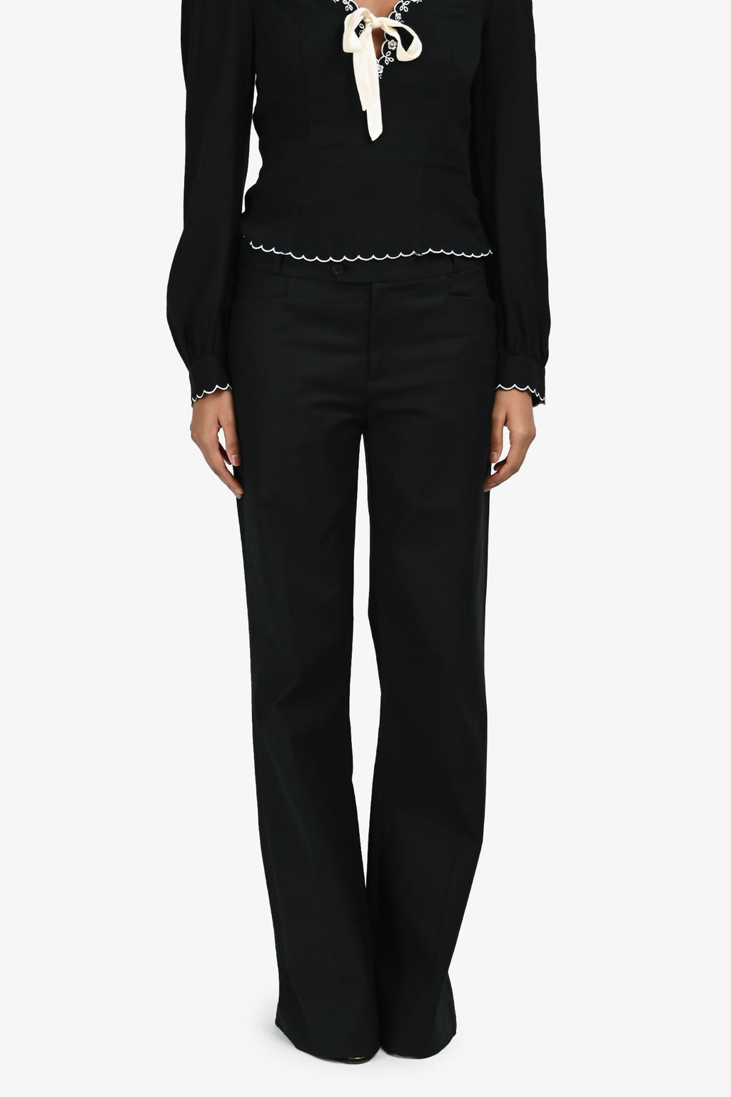 Joseph Black Cotton 'Rock' Trousers Size 40