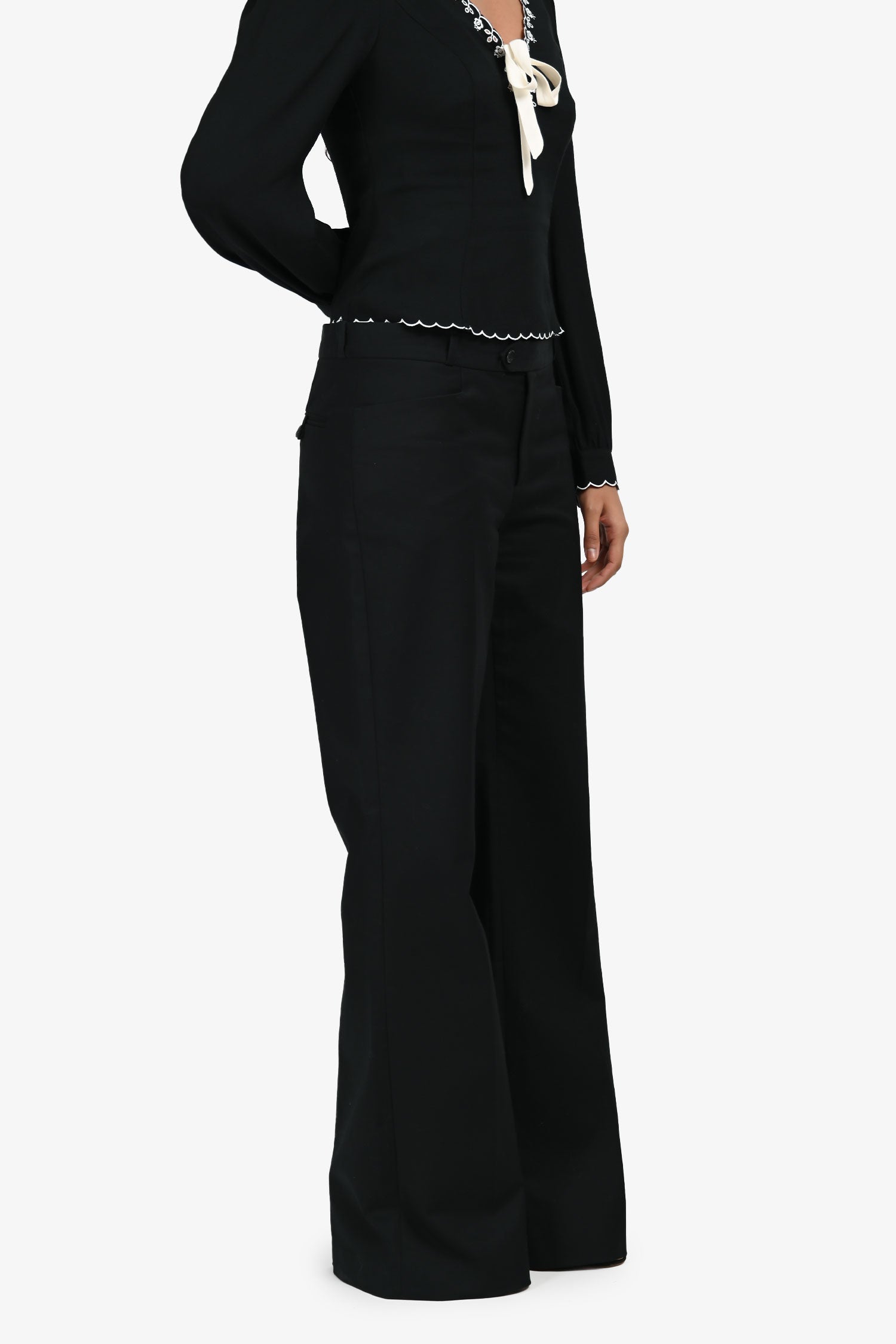 Joseph Black Cotton 'Rock' Trousers Size 40
