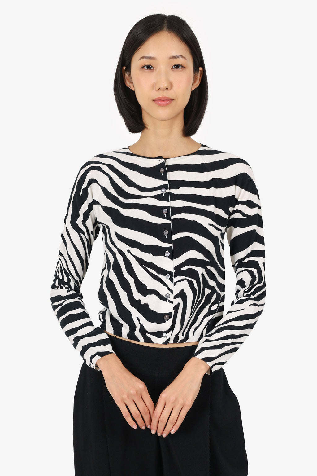 Dolce & Gabbana Black/White Zebra Print igan Size 40