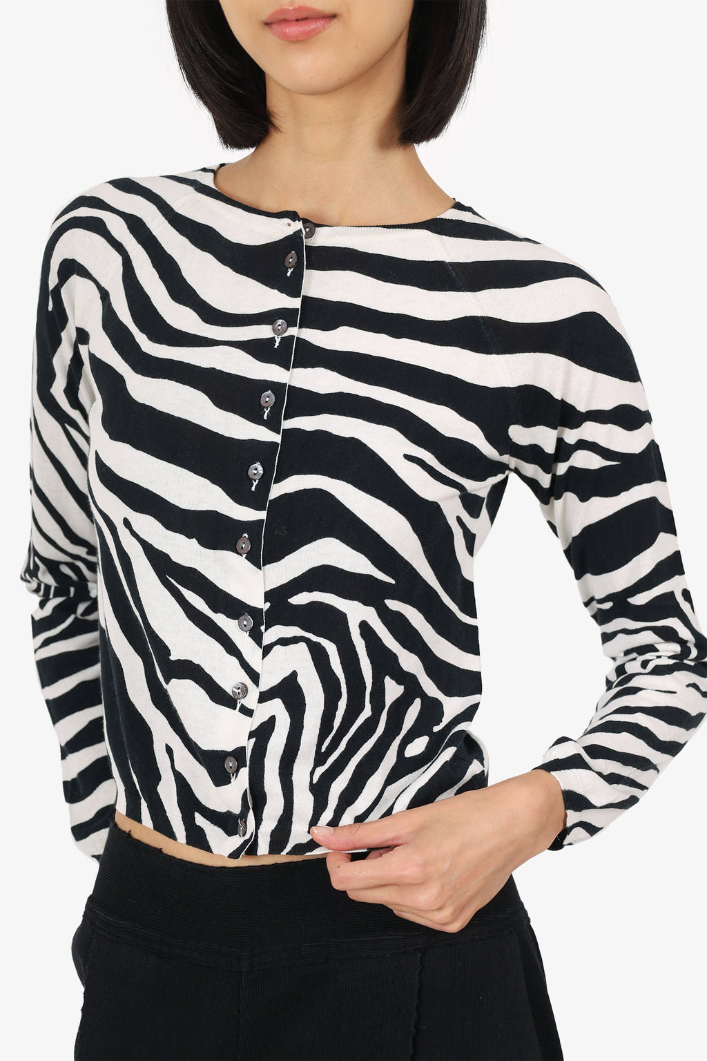 Dolce & Gabbana Black/White Zebra Print igan Size 40