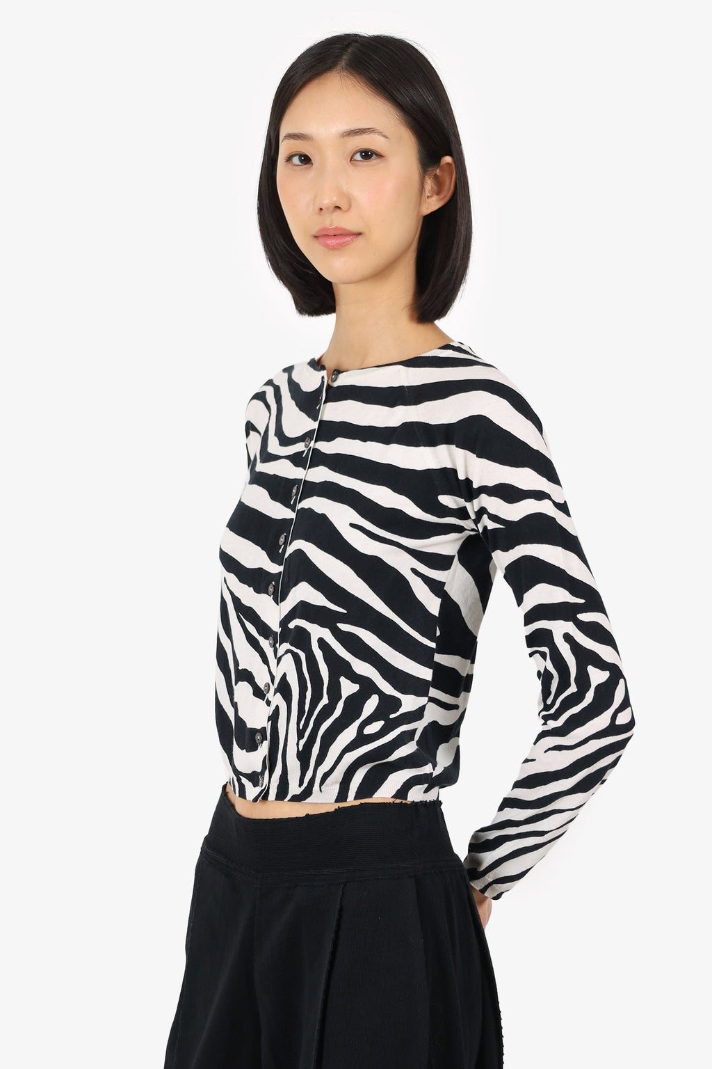 Dolce & Gabbana Black/White Zebra Print igan Size 40