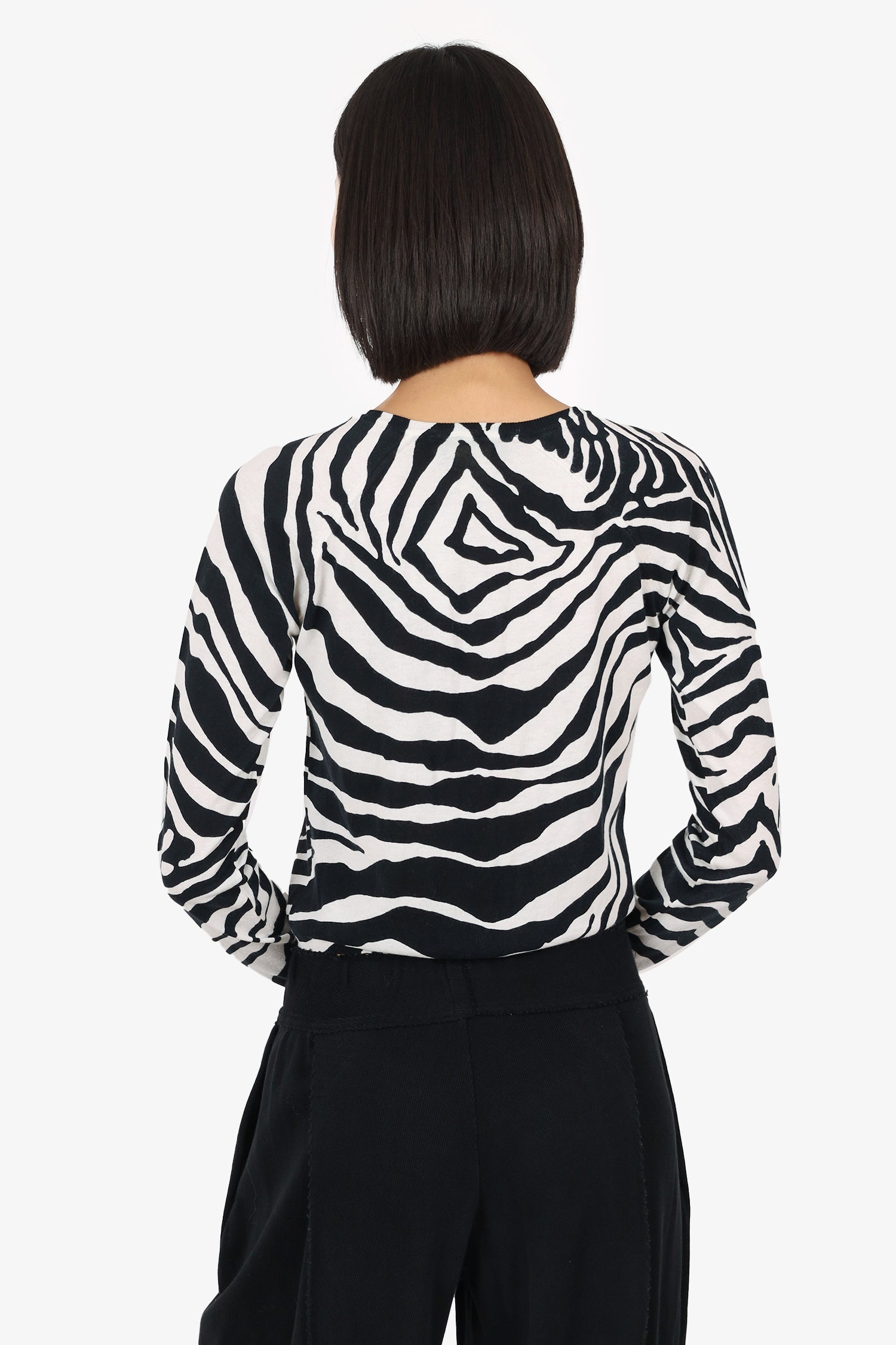 Dolce & Gabbana Black/White Zebra Print igan Size 40