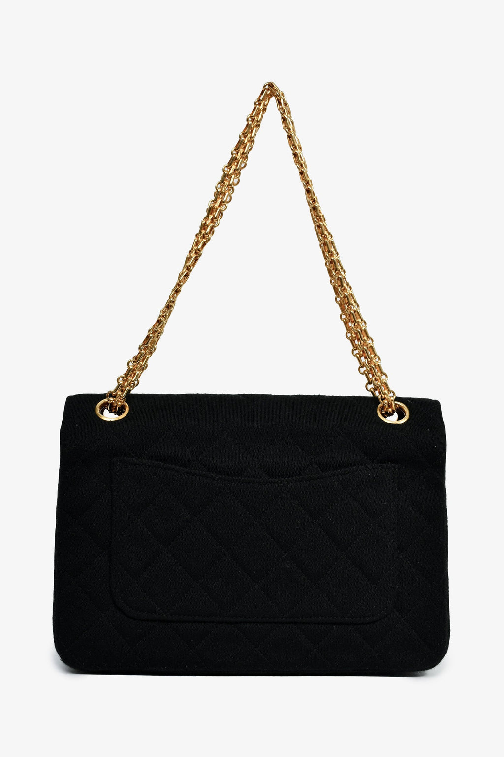 Pre-Loved Chanel™ Vintage Black Quilted Fabric Chain Flap Shoulder Bag