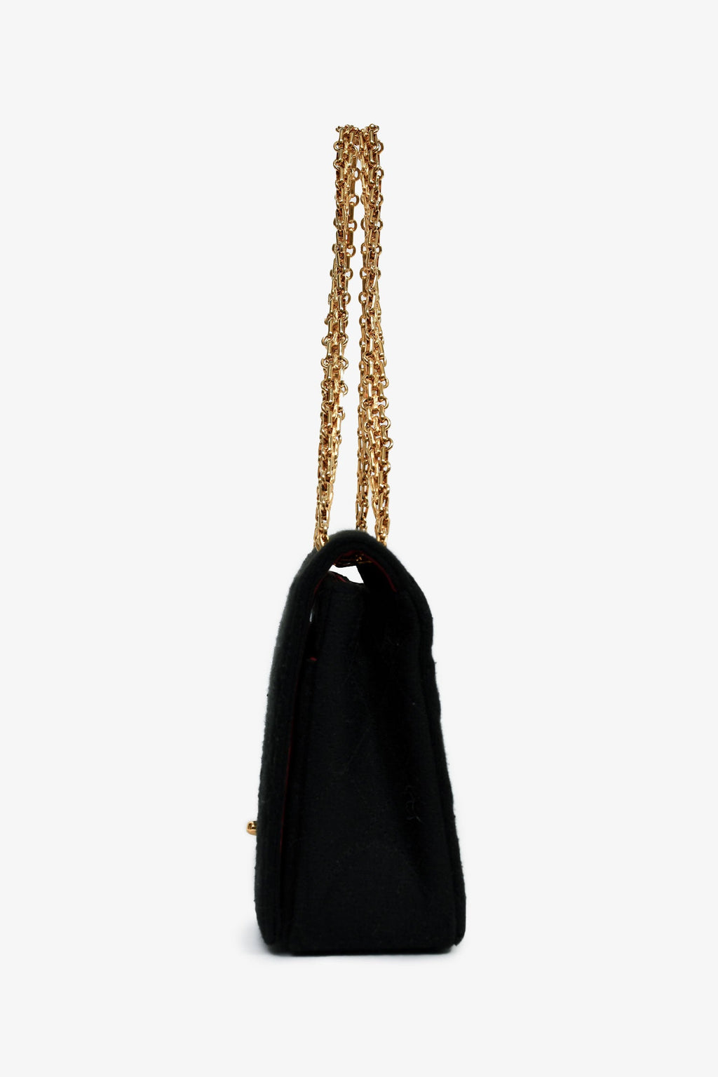Pre-Loved Chanel™ Vintage Black Quilted Fabric Chain Flap Shoulder Bag