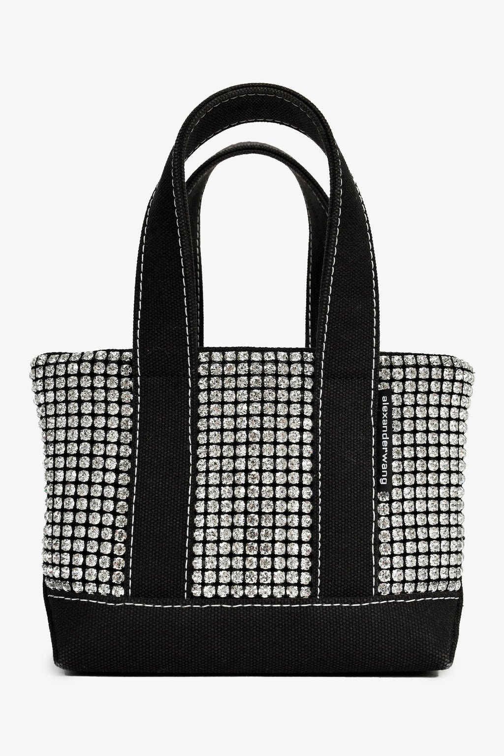 Alexander Wang Black Canvas/Crystal Top Handle Bag