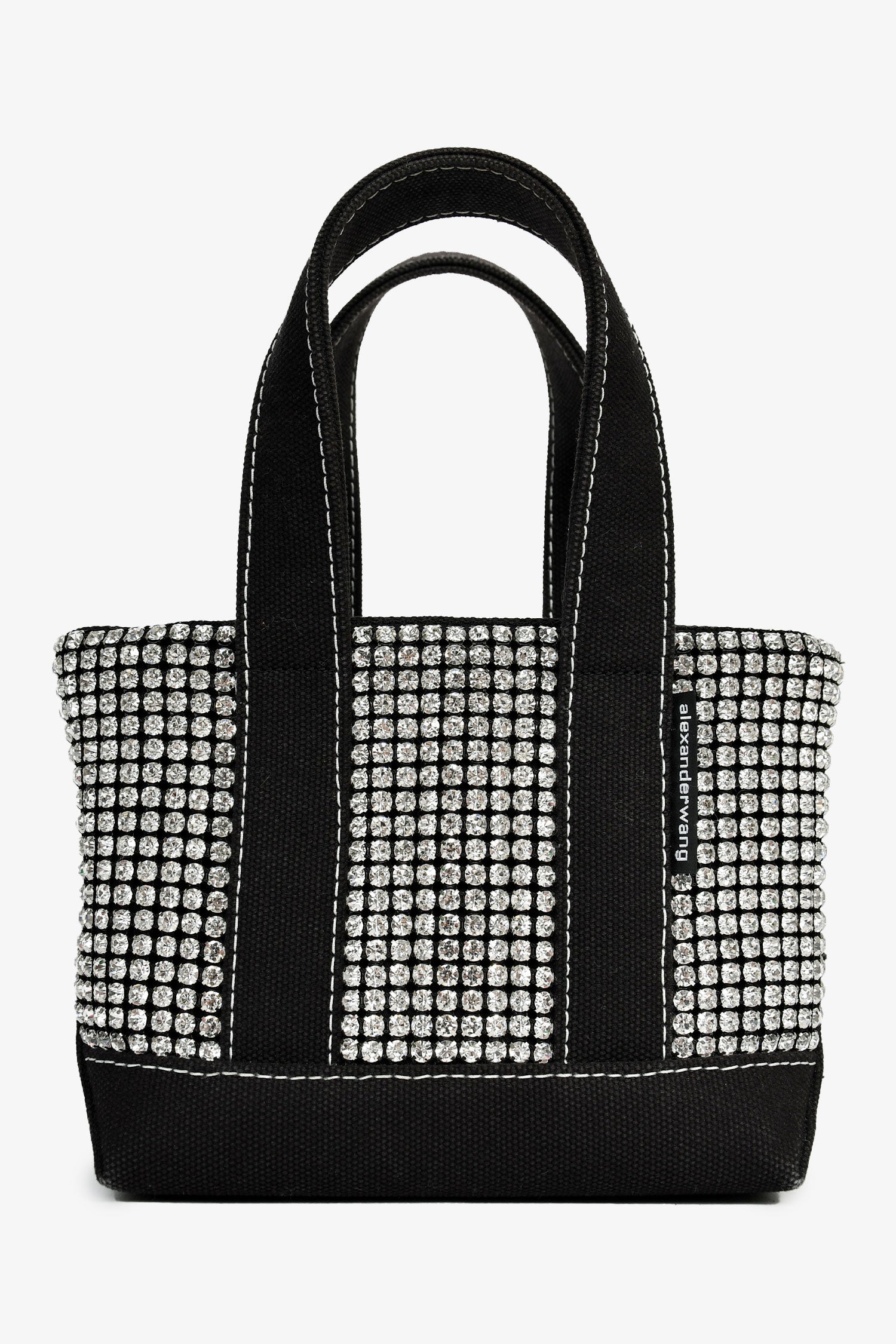 Alexander Wang Black Canvas/Crystal Top Handle Bag