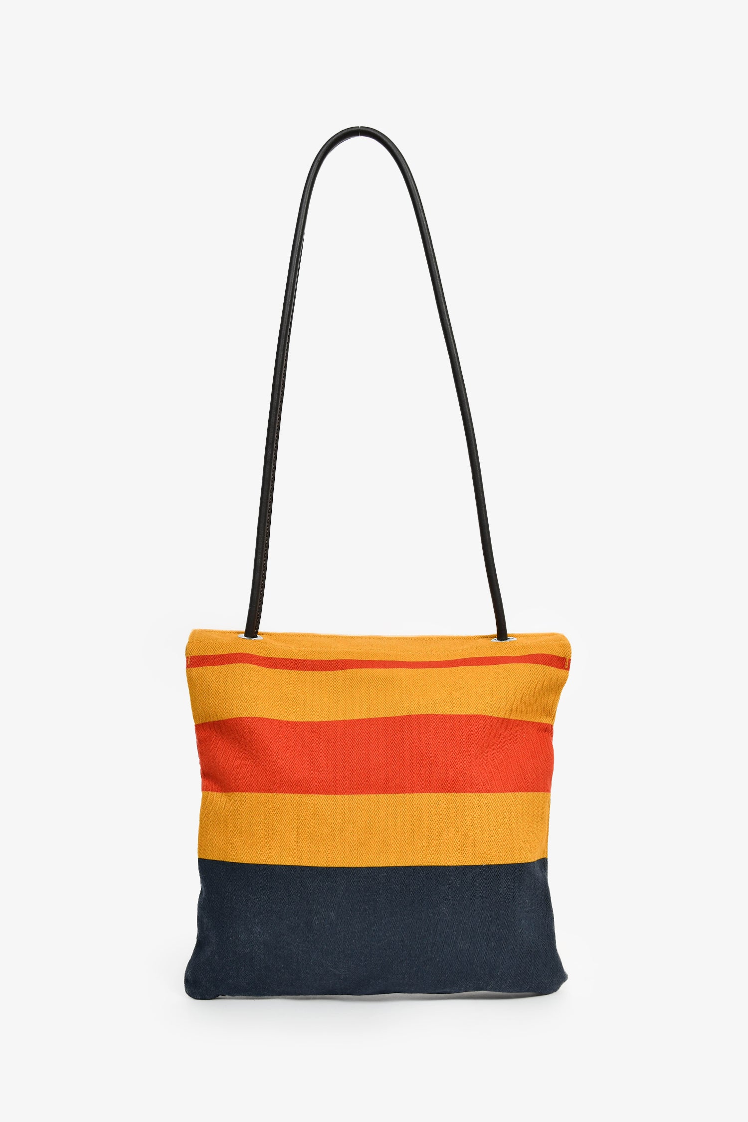 Hermès Yellow Striped Canva 'Aline' Small Tote Bag