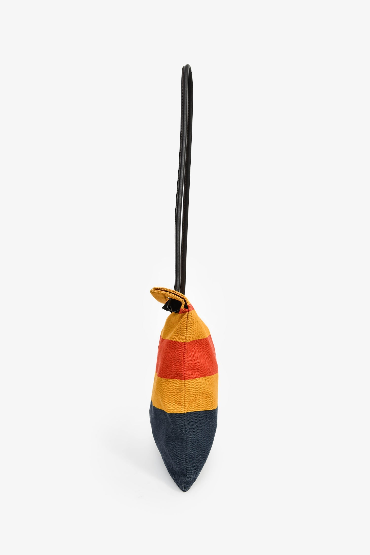 Hermès Yellow Striped Canva 'Aline' Small Tote Bag