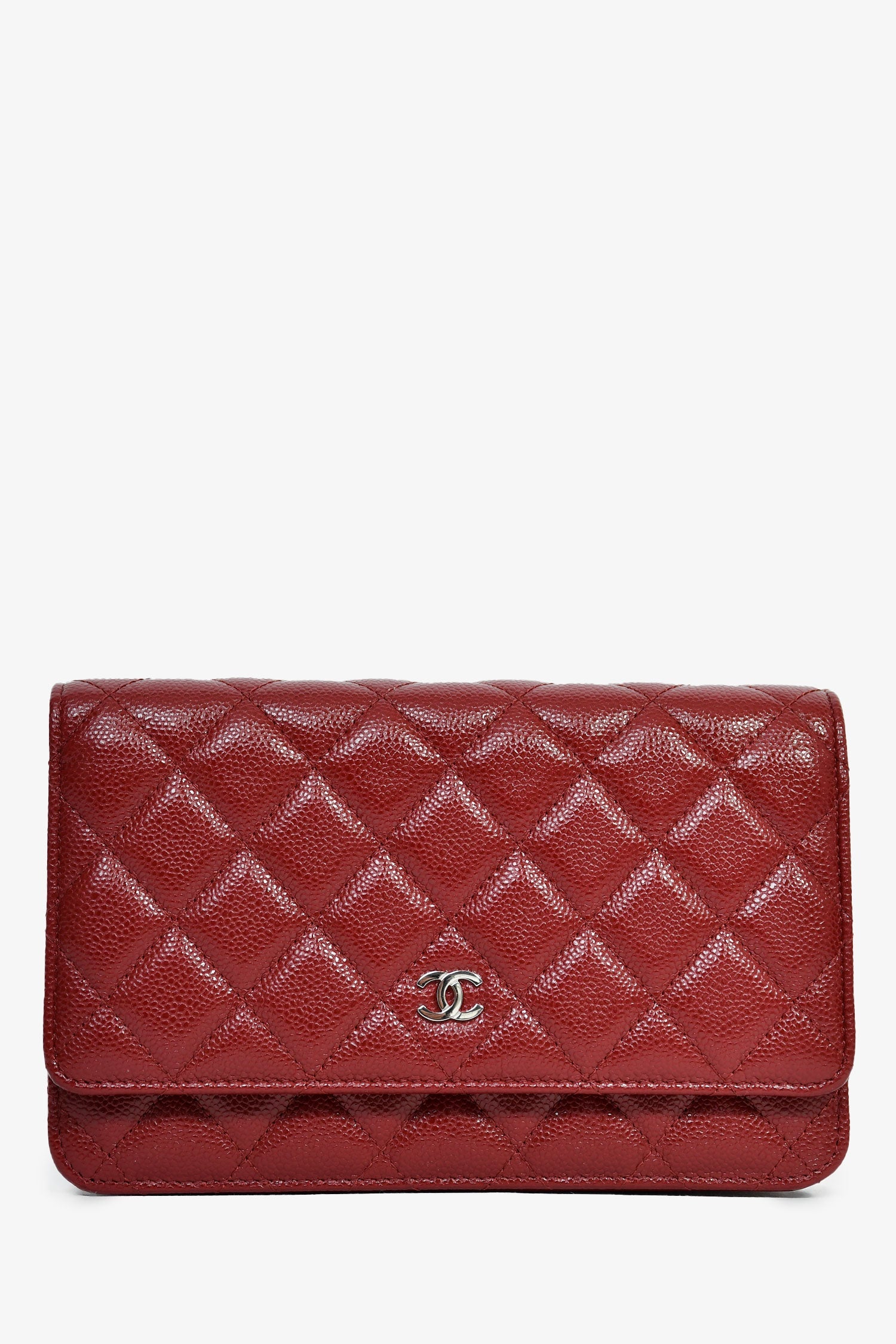 Pre-Loved Chanel™ 2020 Burgundy Quilted Classic Wallet On Chain