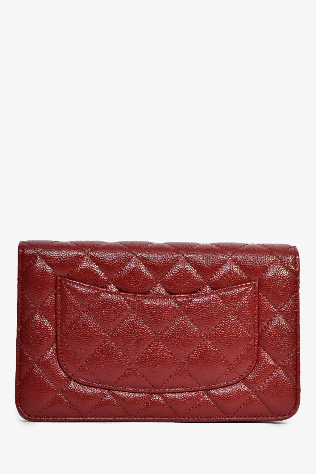 Pre-Loved Chanel™ 2020 Burgundy Quilted Classic Wallet On Chain
