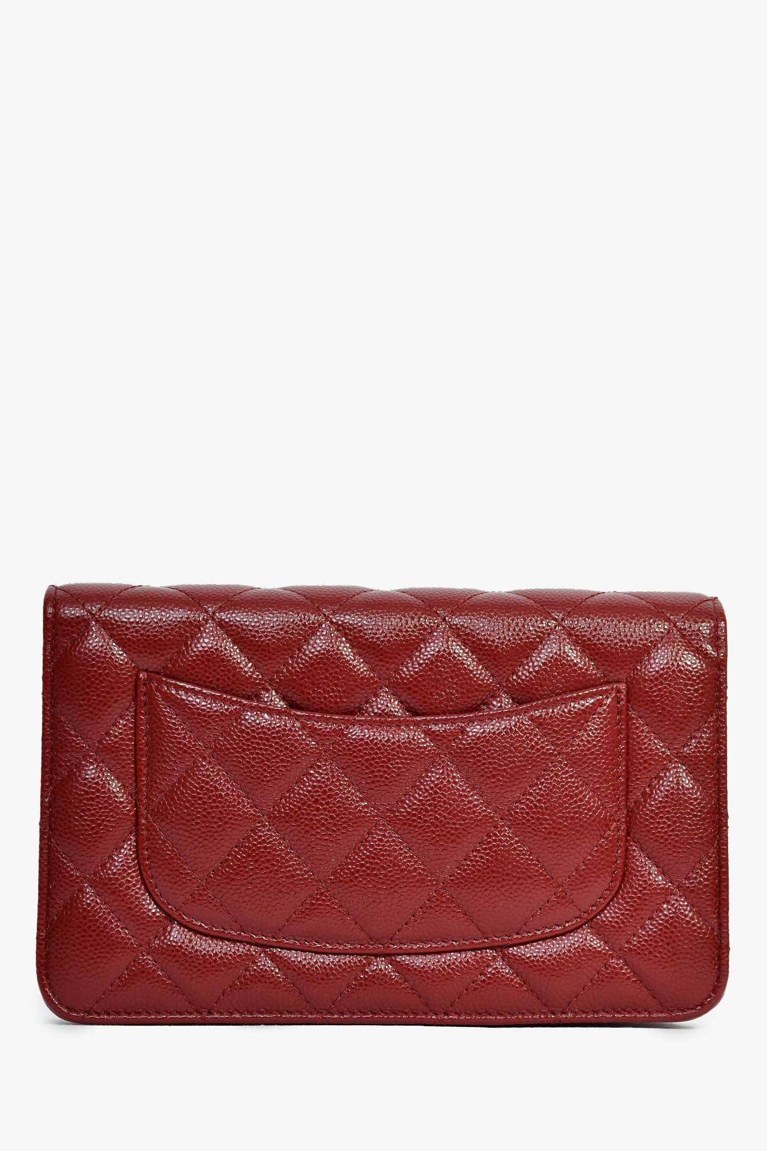 Pre-Loved Chanel™ 2020 Burgundy Quilted Classic Wallet On Chain
