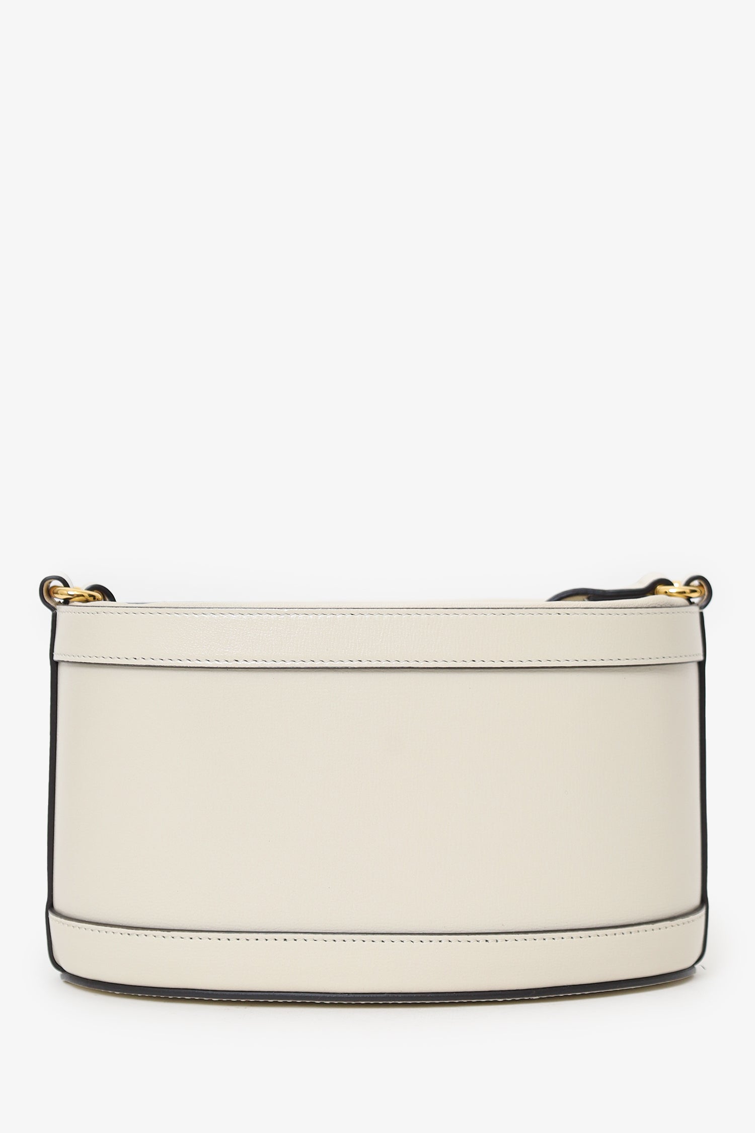 Gucci White Leather 1955 Horsebit Drawstring Bucket Bag