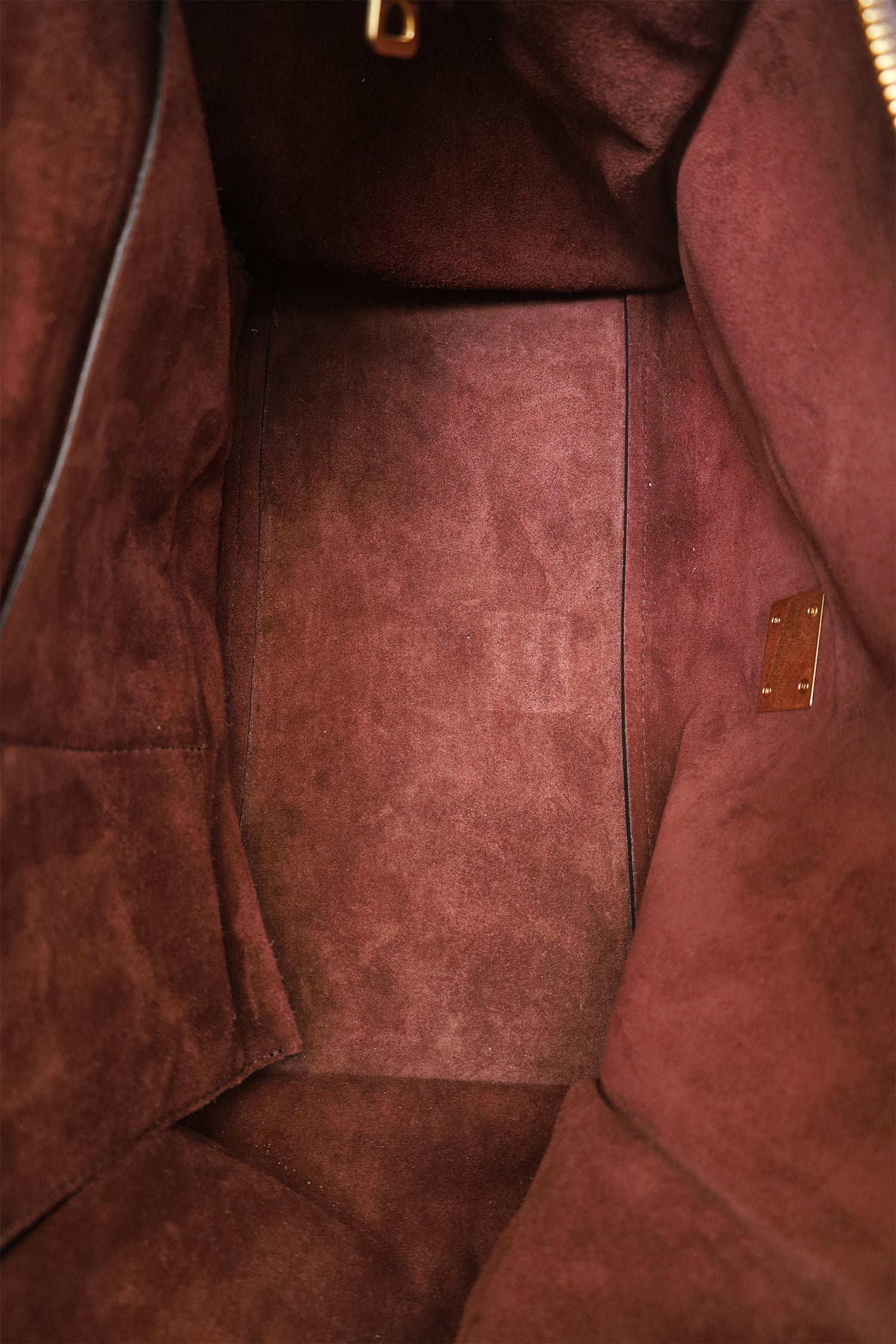 Celine Burgundy/Beige Leather and Suede Medium Trapeze Bag