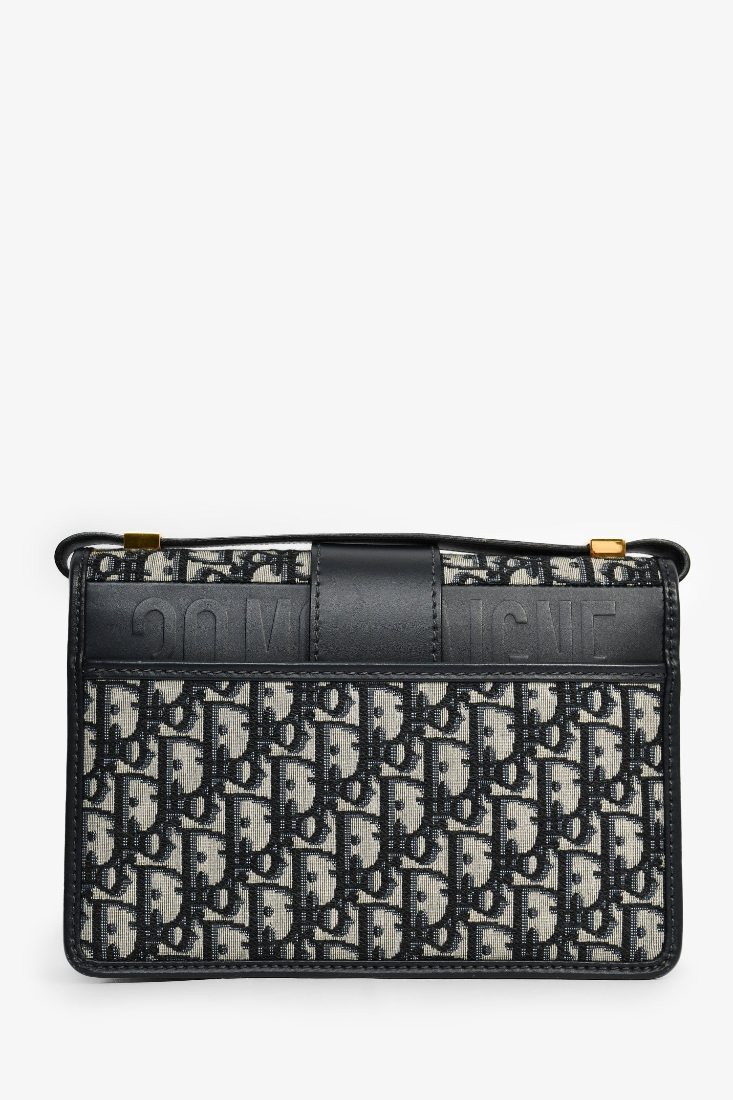 Christian Dior 2019 Navy Leather/Oblique 30 Montaigne Shoulder Bag