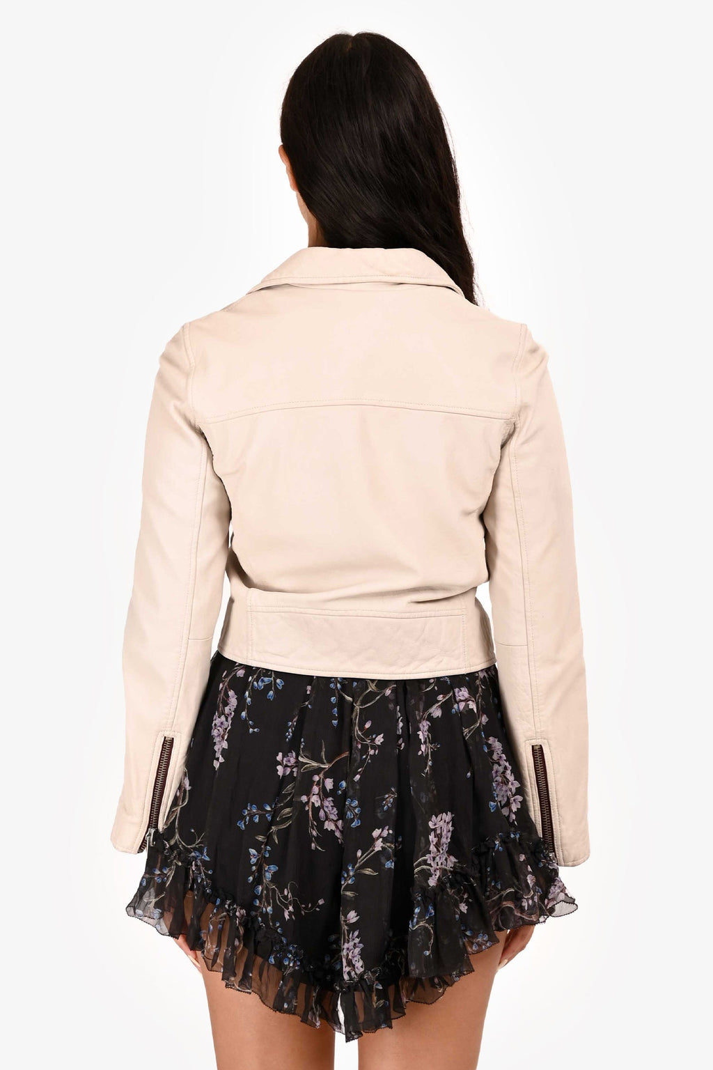 Isabel Marant Etoile White Leather Biker Jacket Size 36