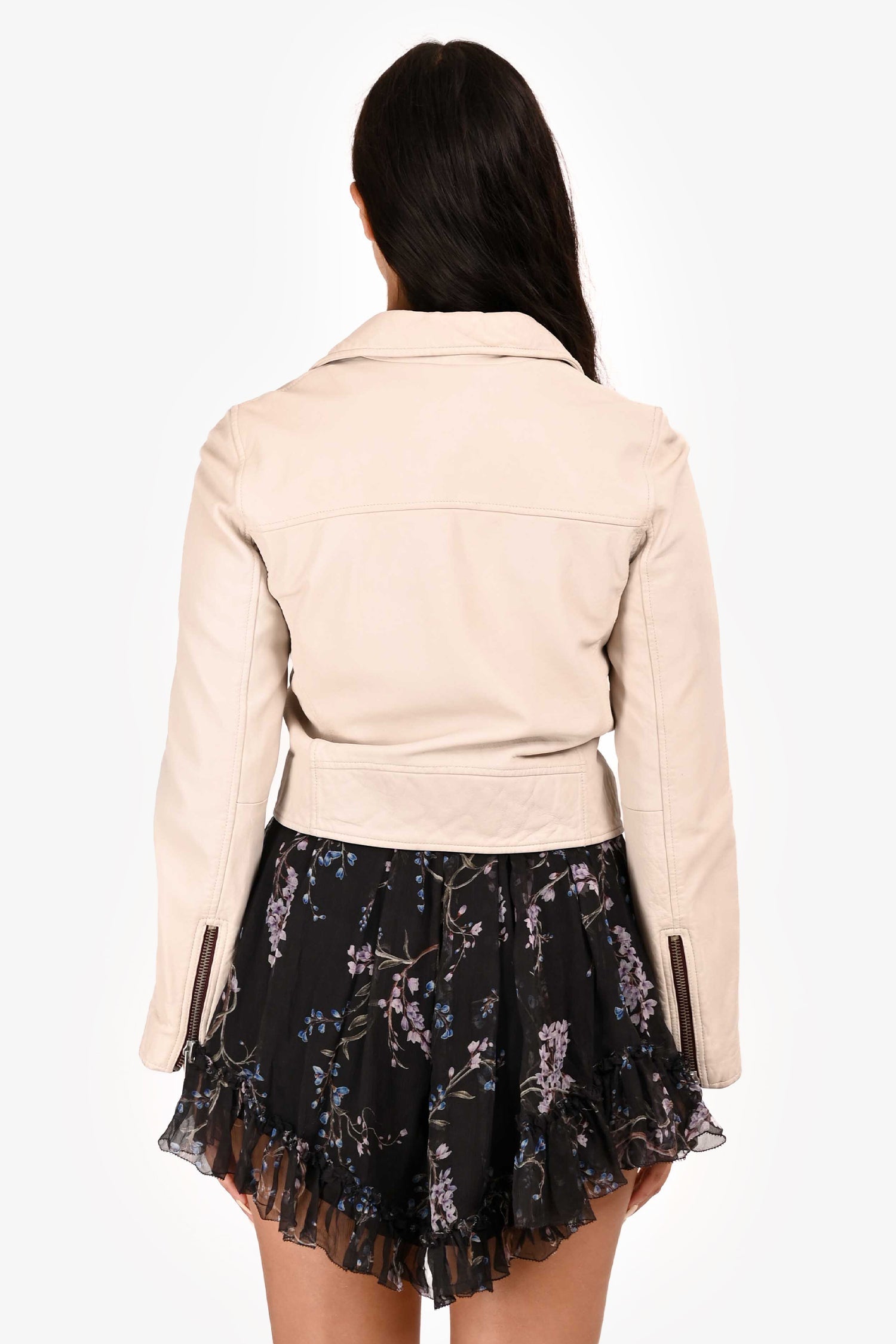 Isabel Marant Etoile White Leather Biker Jacket Size 36