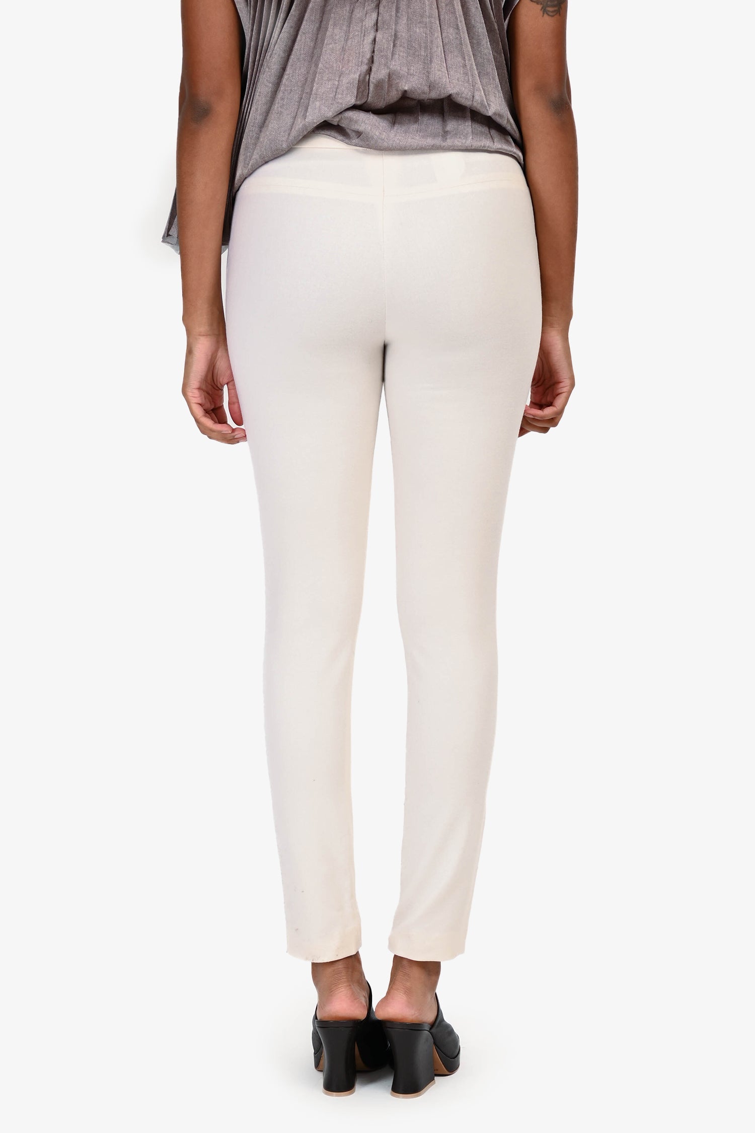 Brunello Cucinelli Cream Wool Skinny Pants Size 2