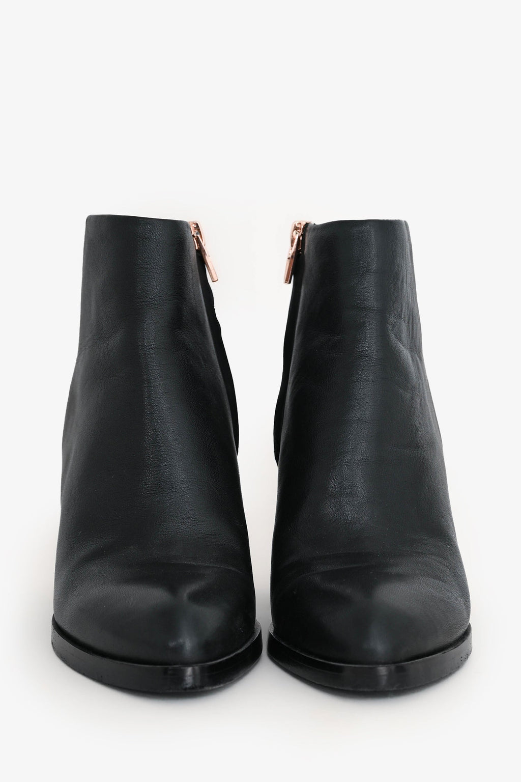 Alexander Wang Black Leather RGHW Cut-Out Ankle Boots Size 35
