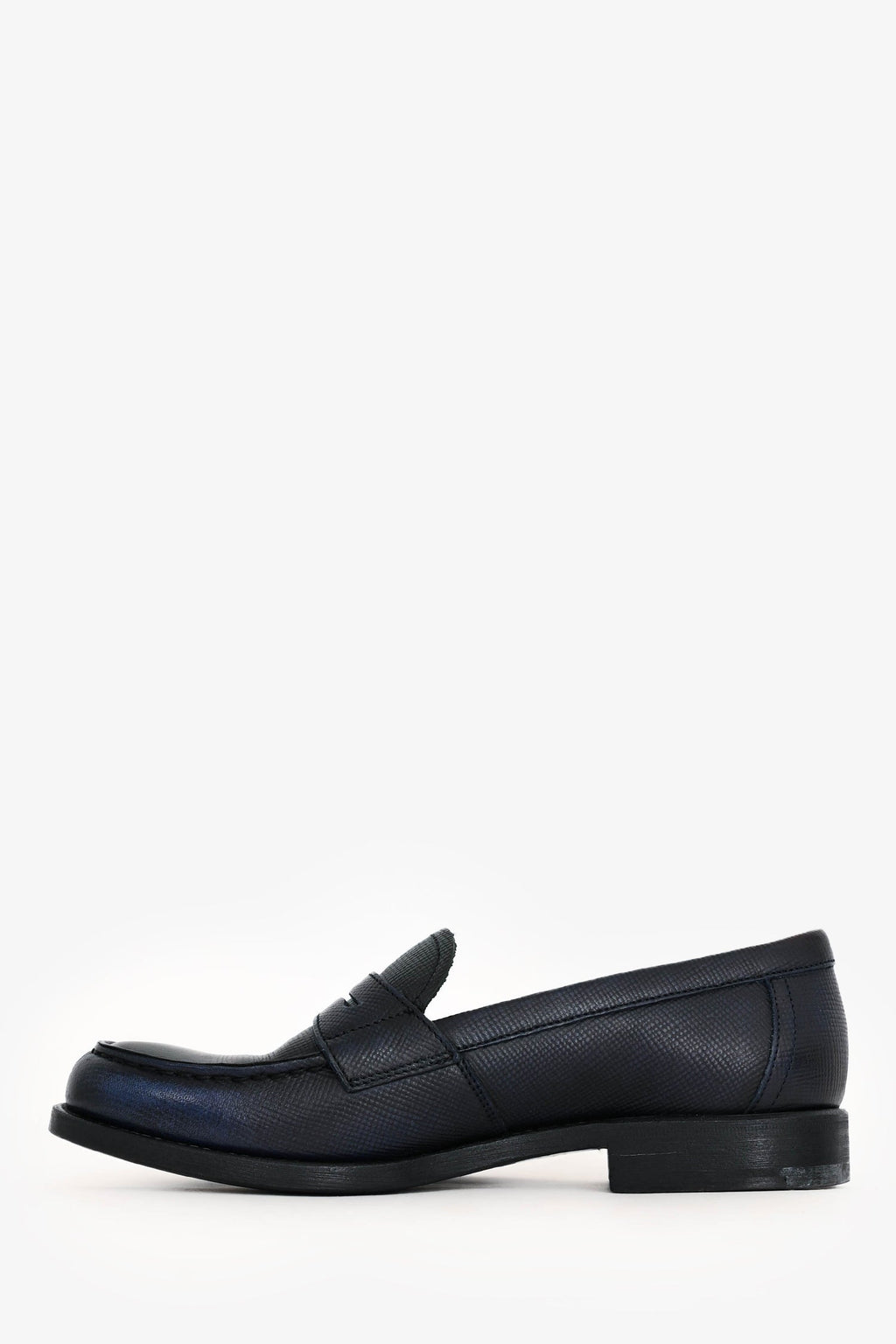 Prada Green/Navy Saffiano Leather Loafers Size 35