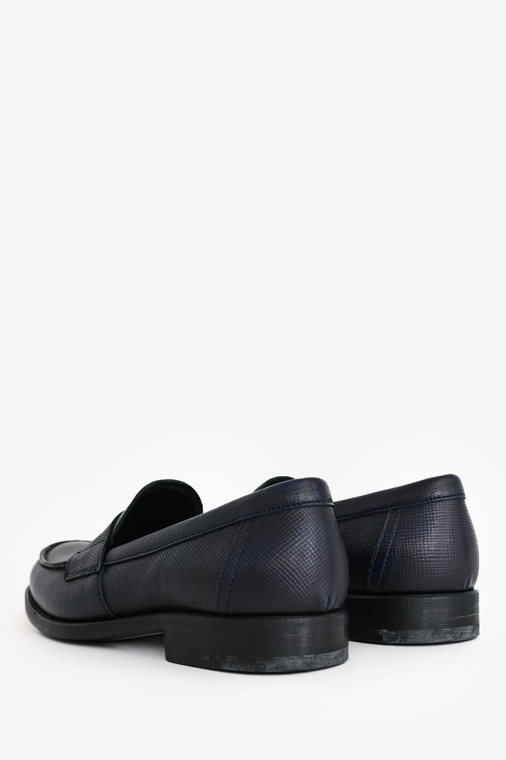 Prada Green/Navy Saffiano Leather Loafers Size 35