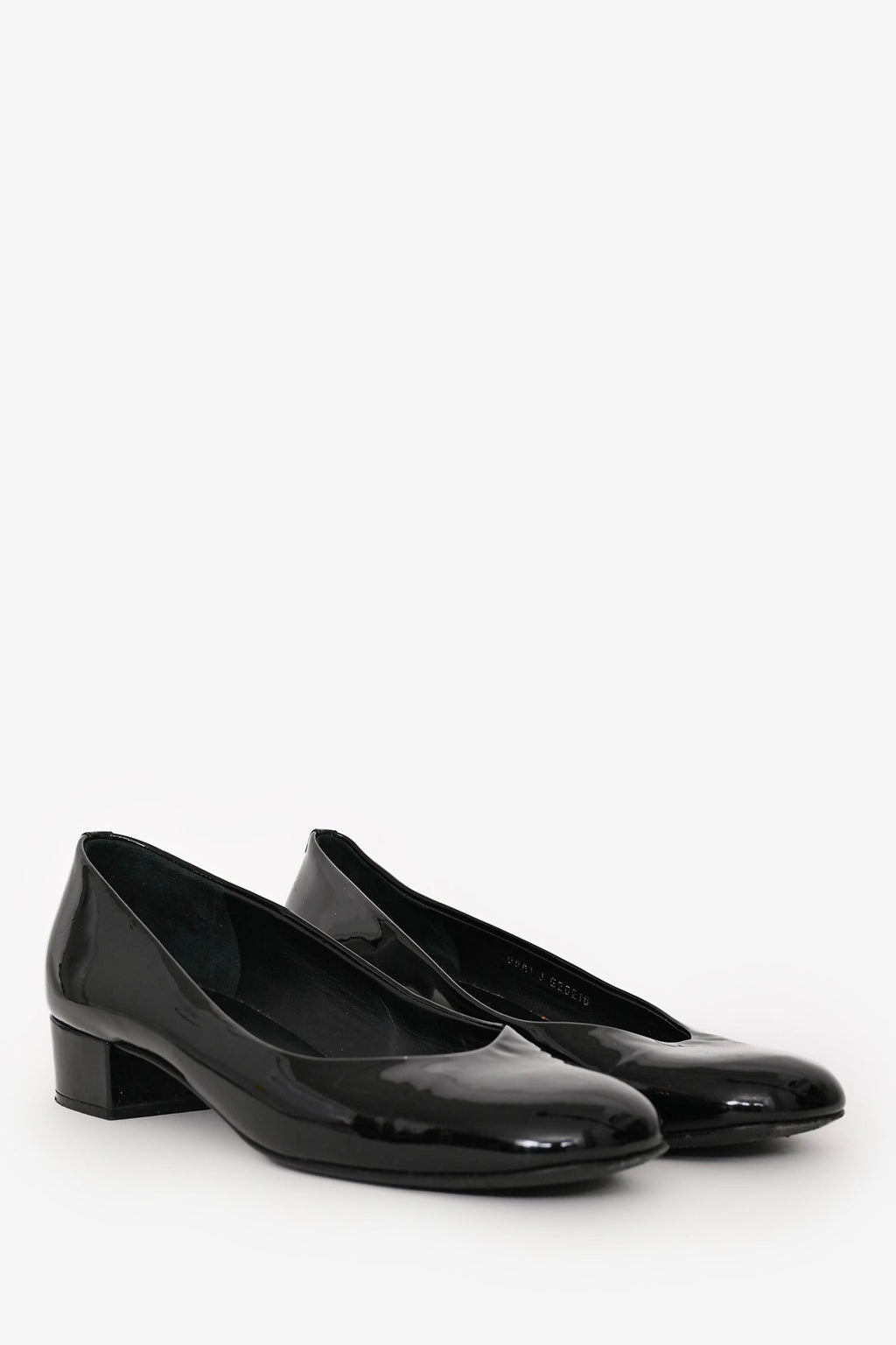 Pre-Loved Chanel™ Black Patent Leather Heeled Ballet Flats Size 40