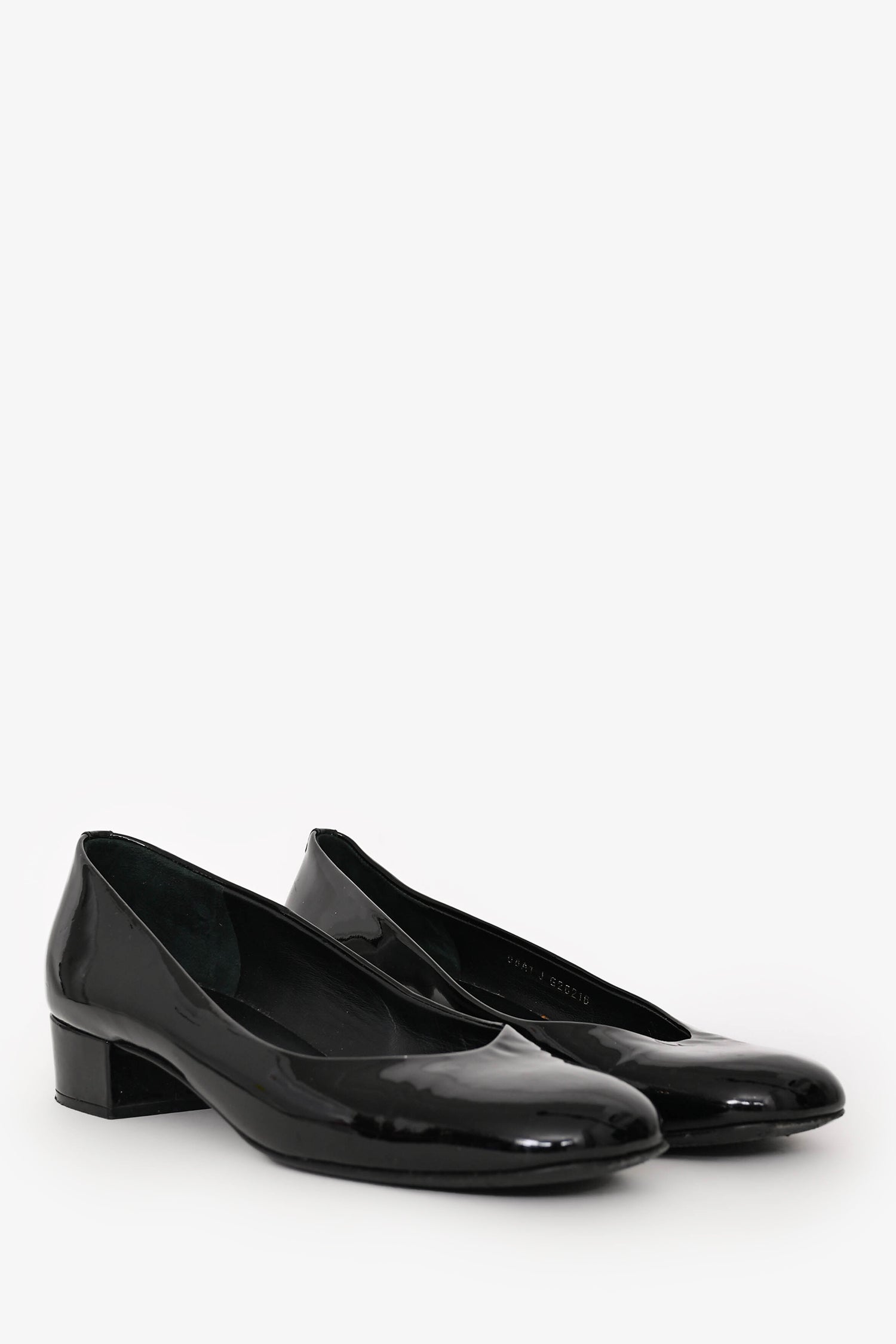 Pre-Loved Chanel™ Black Patent Leather Heeled Ballet Flats Size 40
