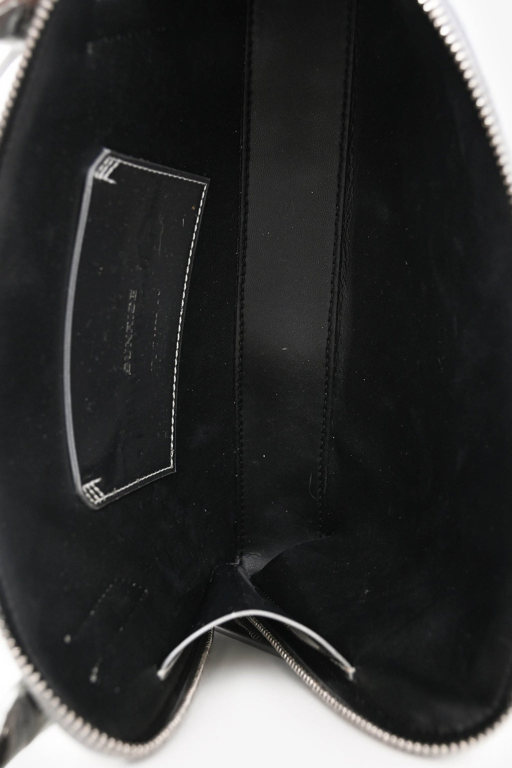 The Attico Silver Patent Leather 'Sunrise' Single Strap Shoulder Bag