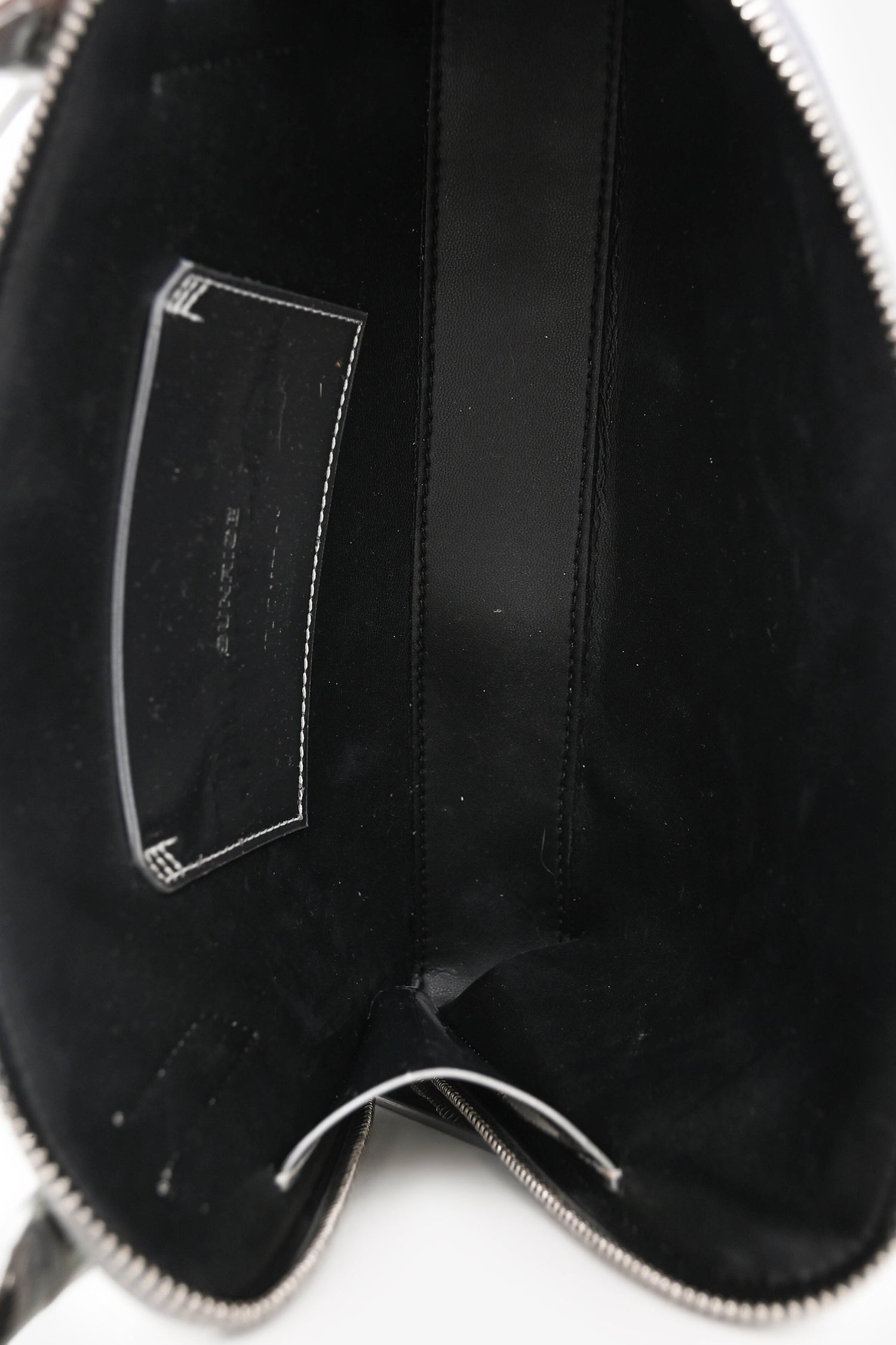 The Attico Silver Patent Leather 'Sunrise' Single Strap Shoulder Bag