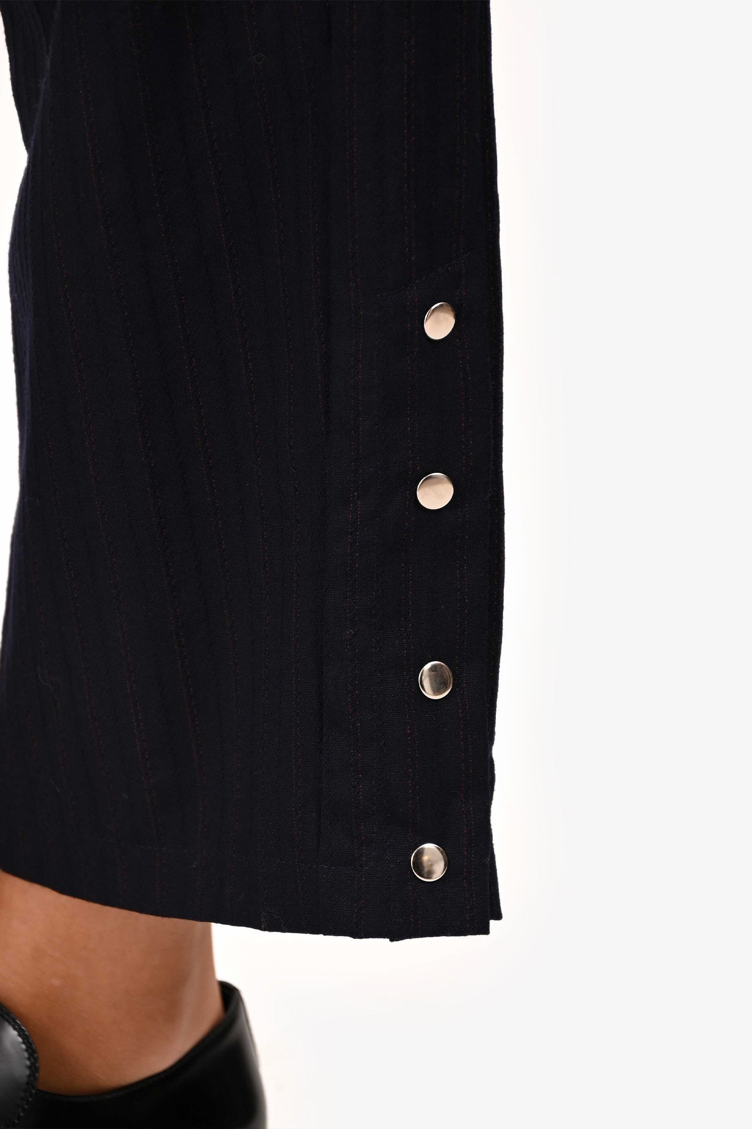 Monpell Navy/Red Pinstripe Wide Leg Trousers Size XS