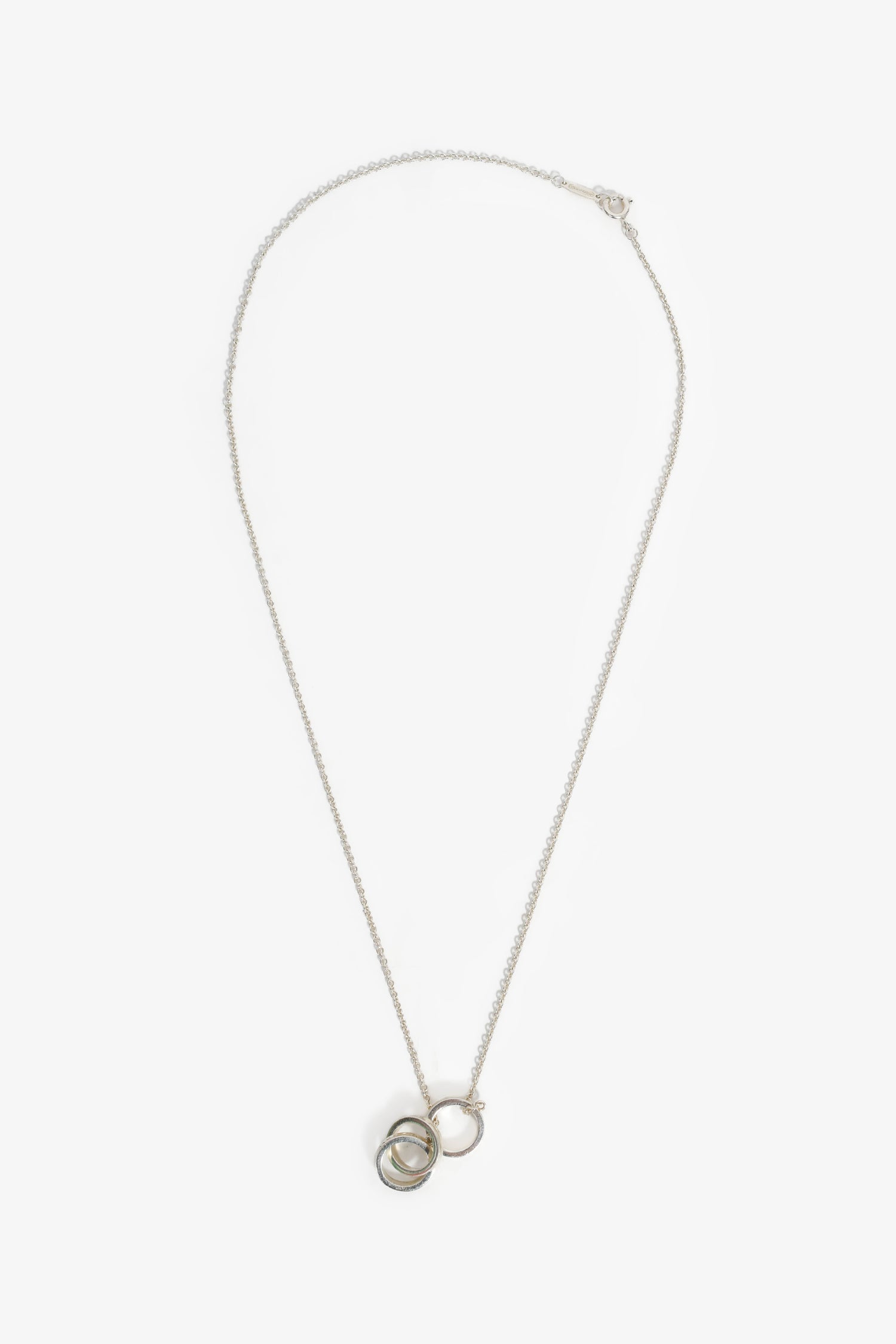 Tiffany & Co. Sterling Silver 1837 Interlocking Triple Circles Pendant Necklace