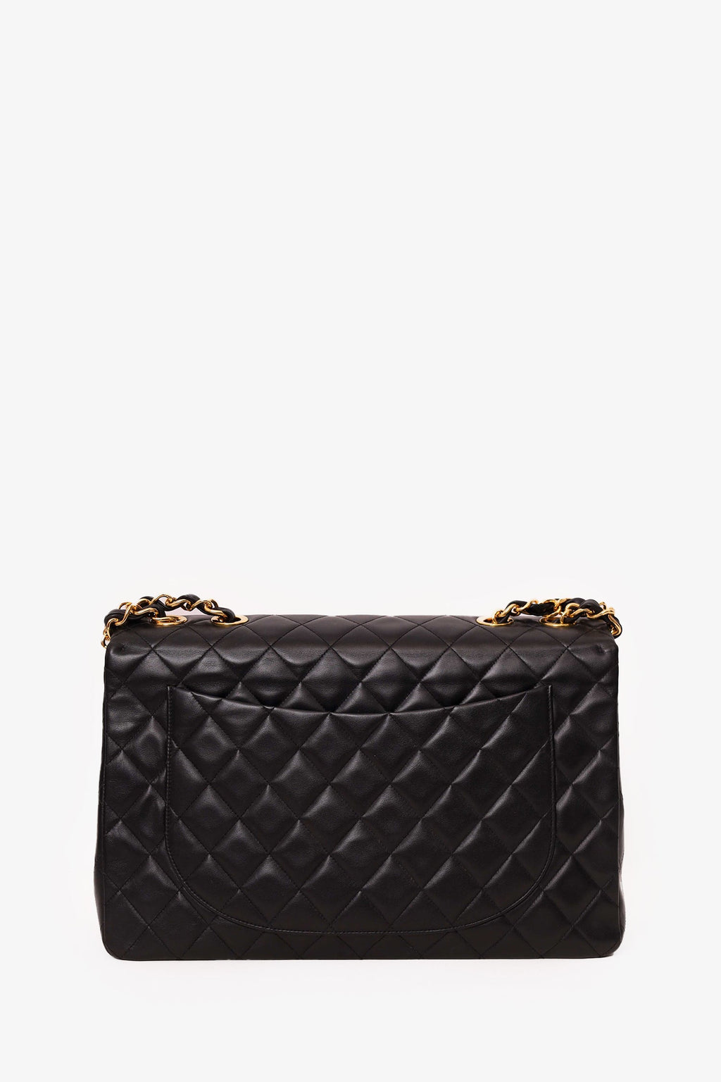 Pre-Loved Chanel™ 1994-96 Black Quilted Lambskin Jumbo XL Maxi Flap Bag