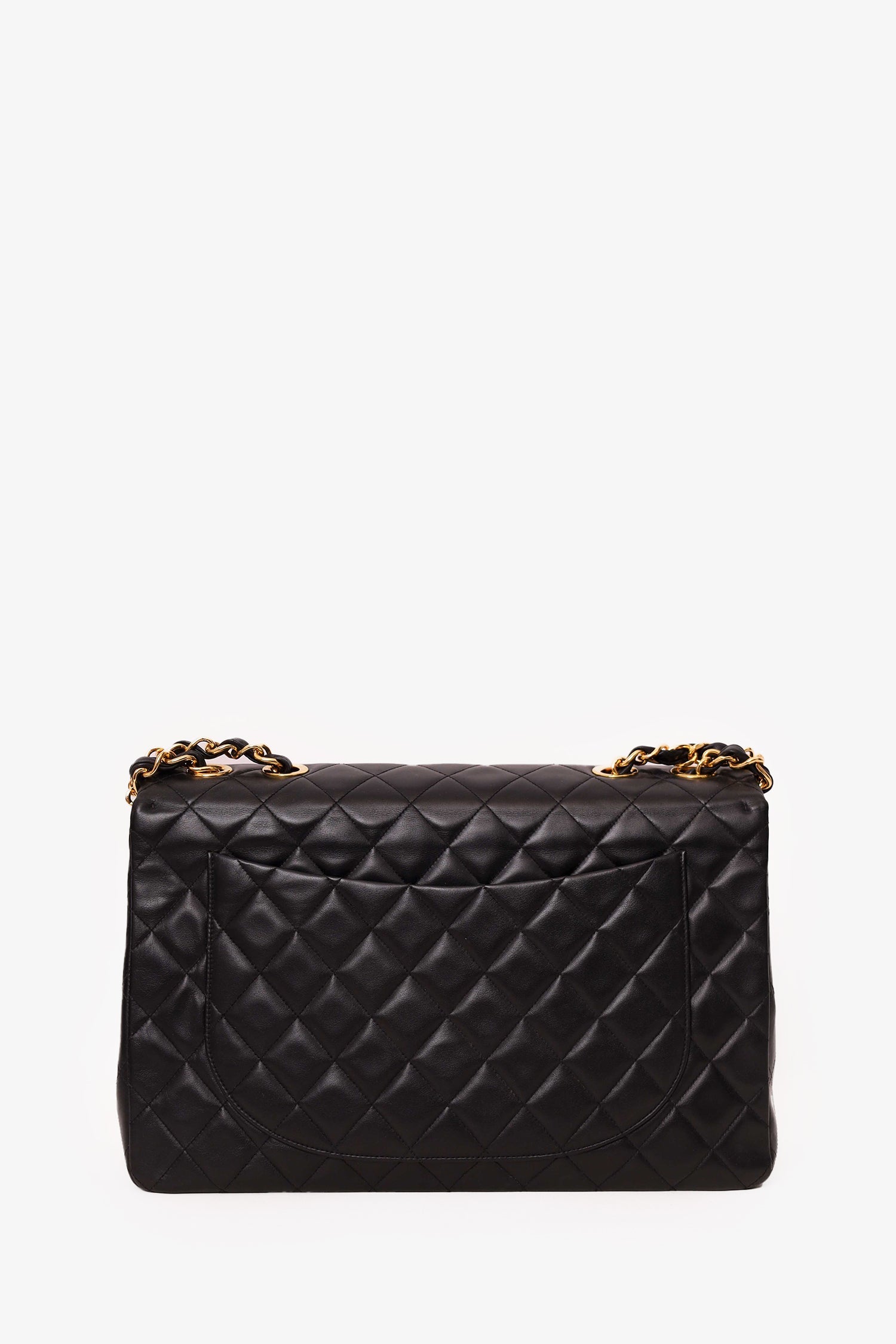 Pre-Loved Chanel™ 1994-96 Black Quilted Lambskin Jumbo XL Maxi Flap Bag