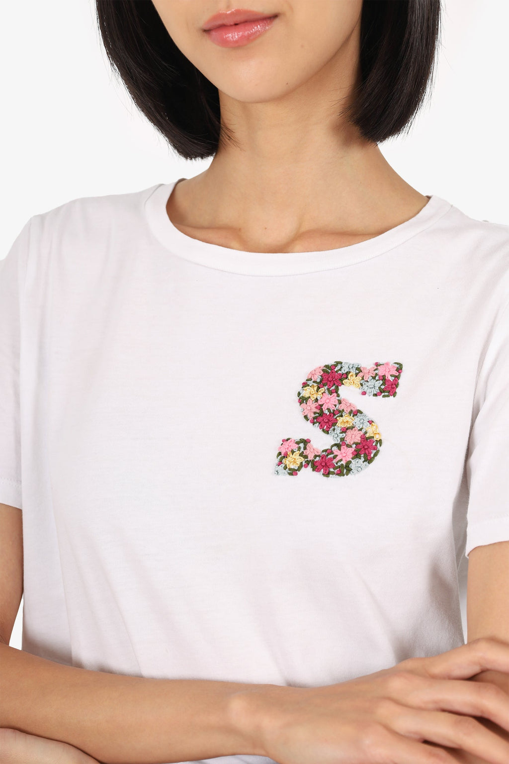 Sandro White 'Floral S' T-Shirt Size 0