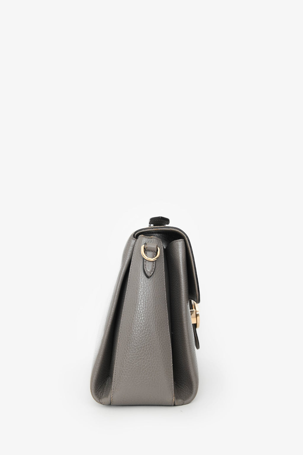 Gucci Grey Calfskin Interlocking G Dollar Large Top Handle Shoulder Bag (As Is)