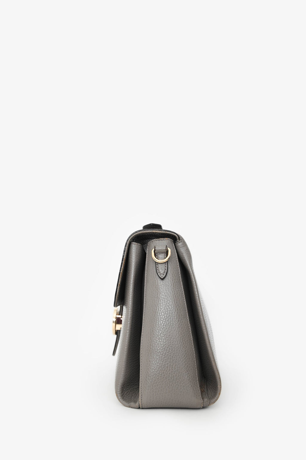 Gucci Grey Calfskin Interlocking G Dollar Large Top Handle Shoulder Bag (As Is)