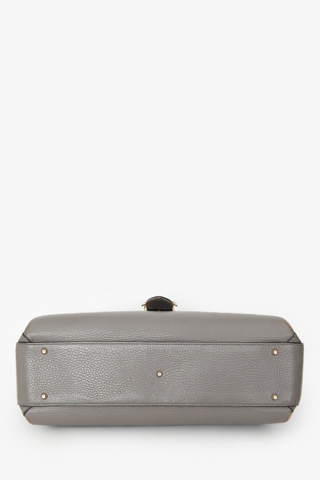 Gucci Grey Calfskin Interlocking G Dollar Large Top Handle Shoulder Bag (As Is)