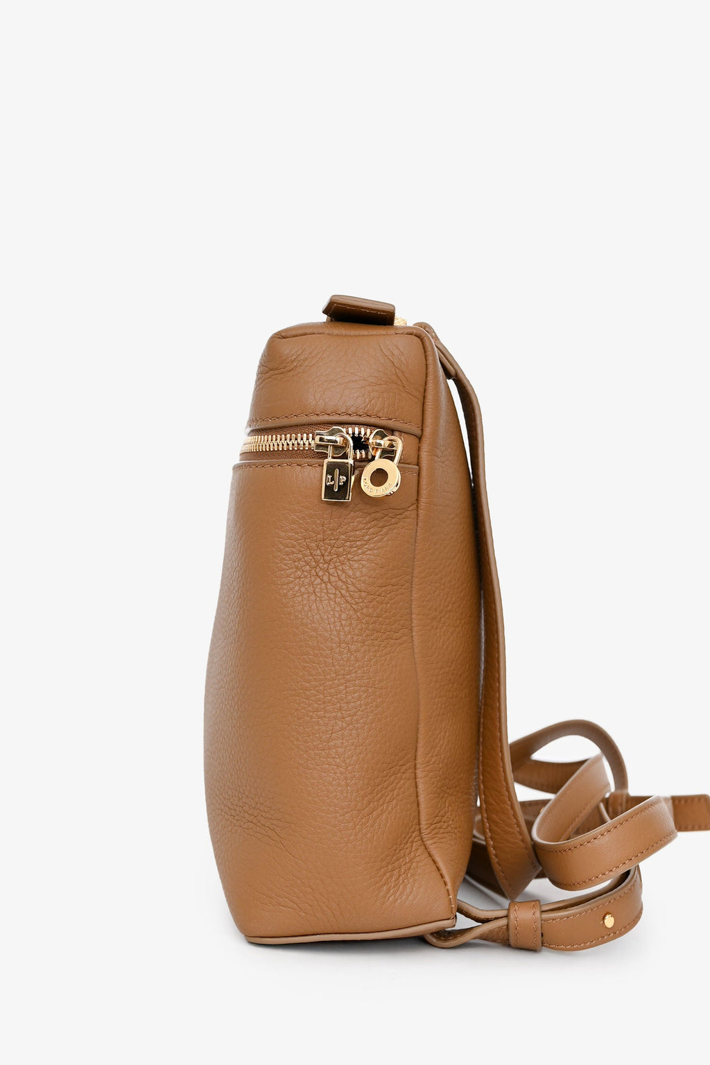 Loro Piana Brown Grained Leather Extra Pocket Backpack With Strap