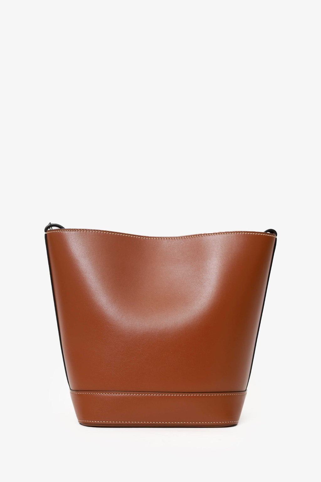 Celine Brown Leather Triomphe Logo Small Bucket Bag